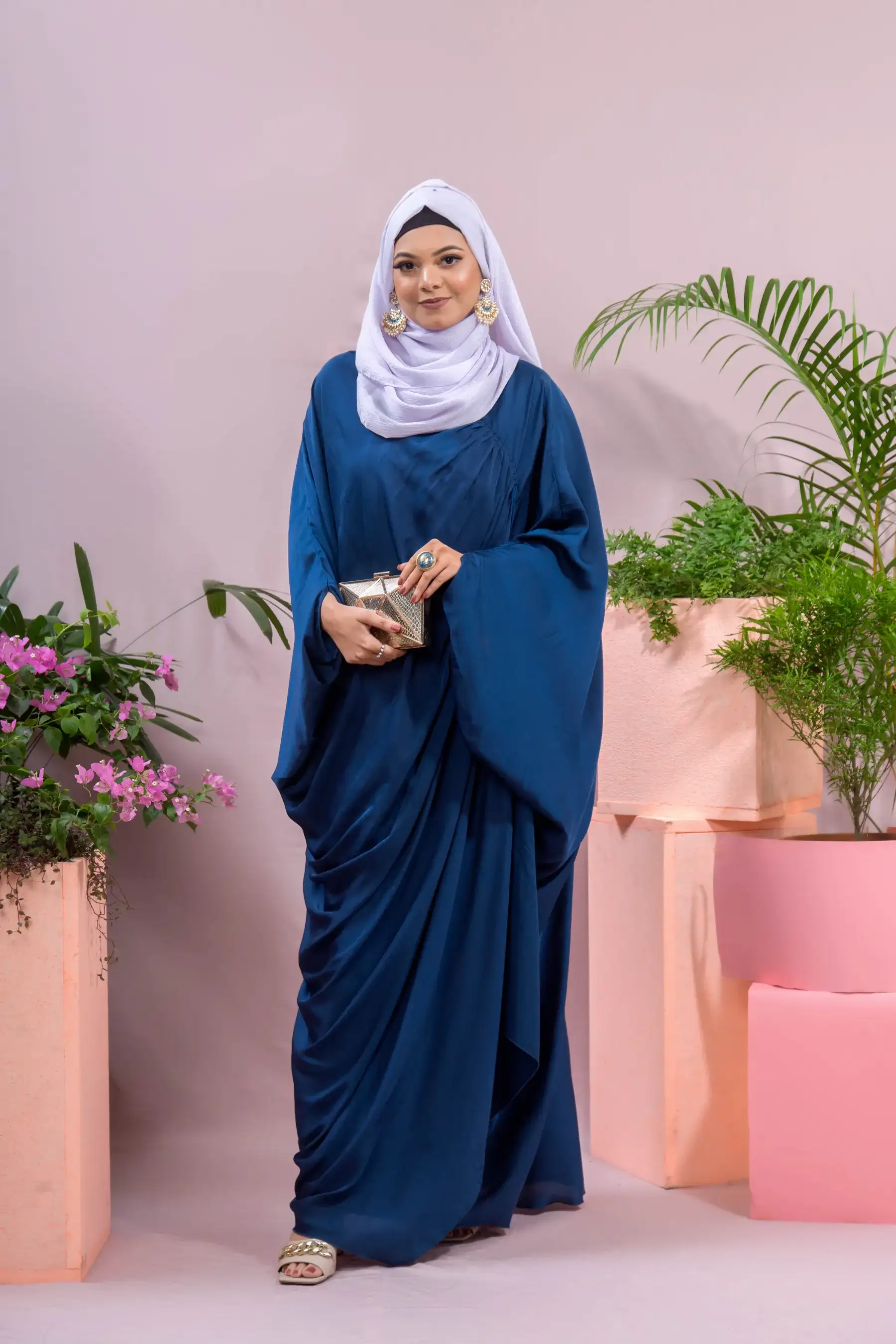 Solid Roman ABAYA-Navy