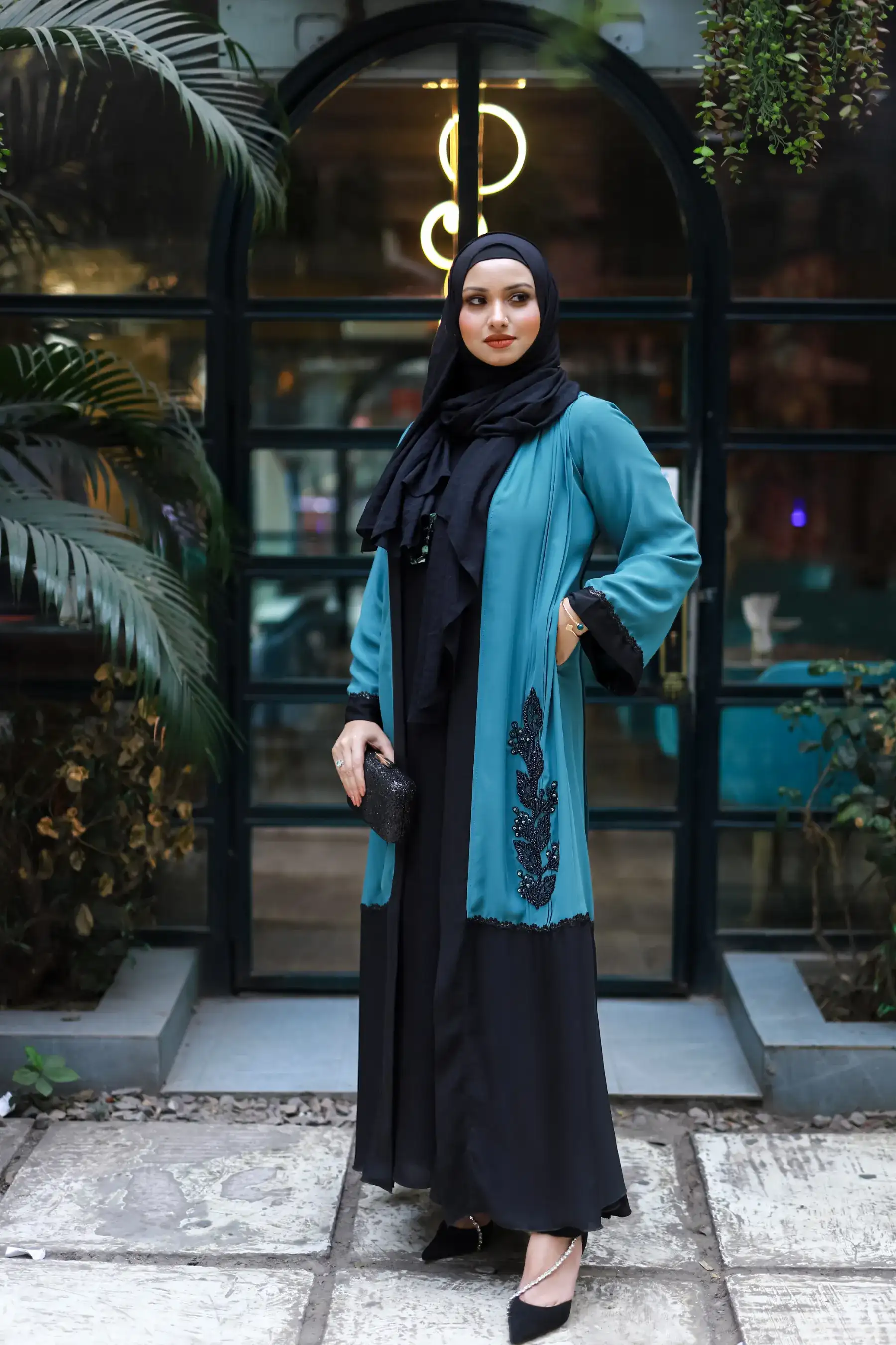 Embellished Kimono - Blue Green