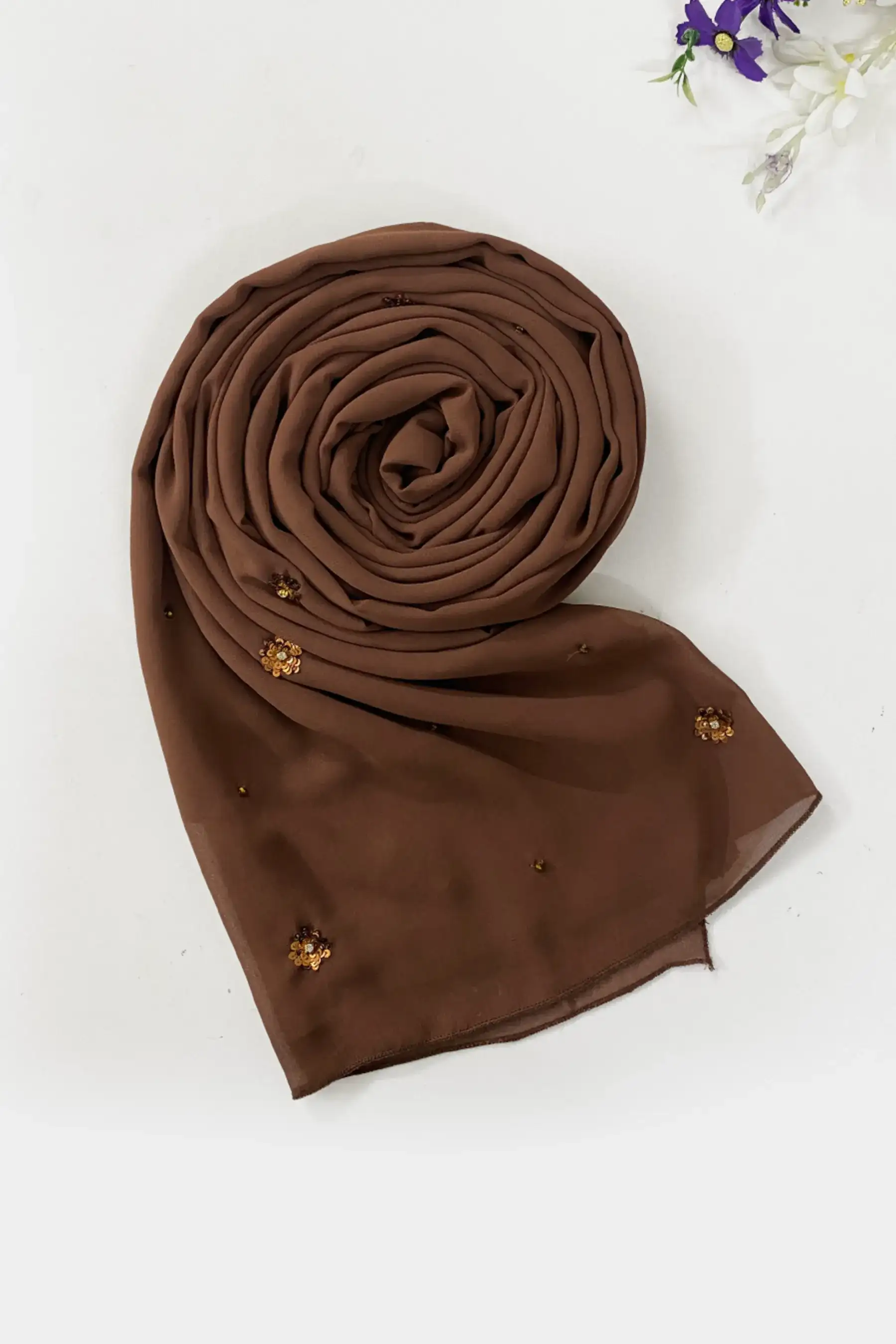 Beadsy scarf- Coffee