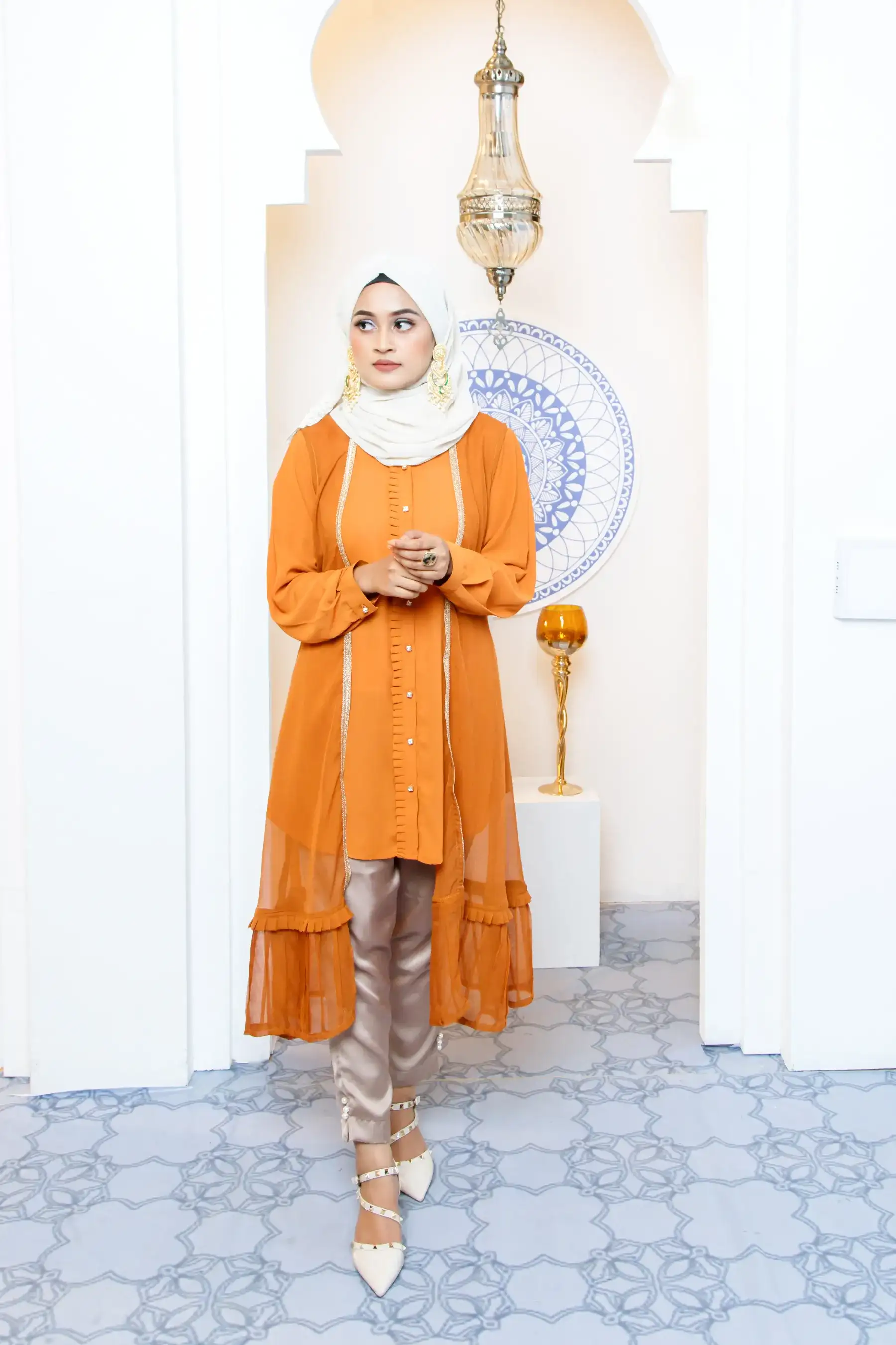 Pleat Shrug Shirt - MUSTARD