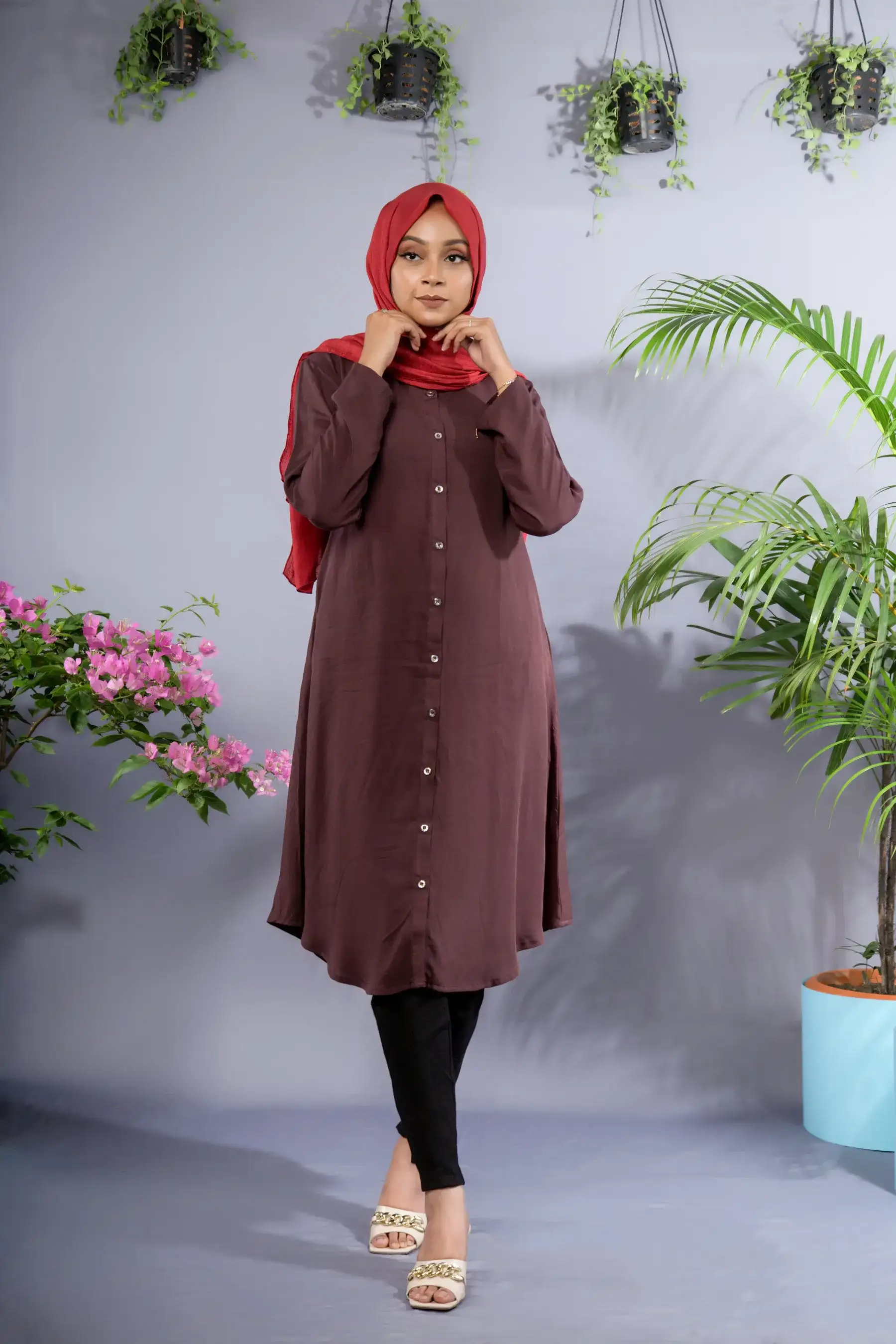 Casual shirt - COFFEE
