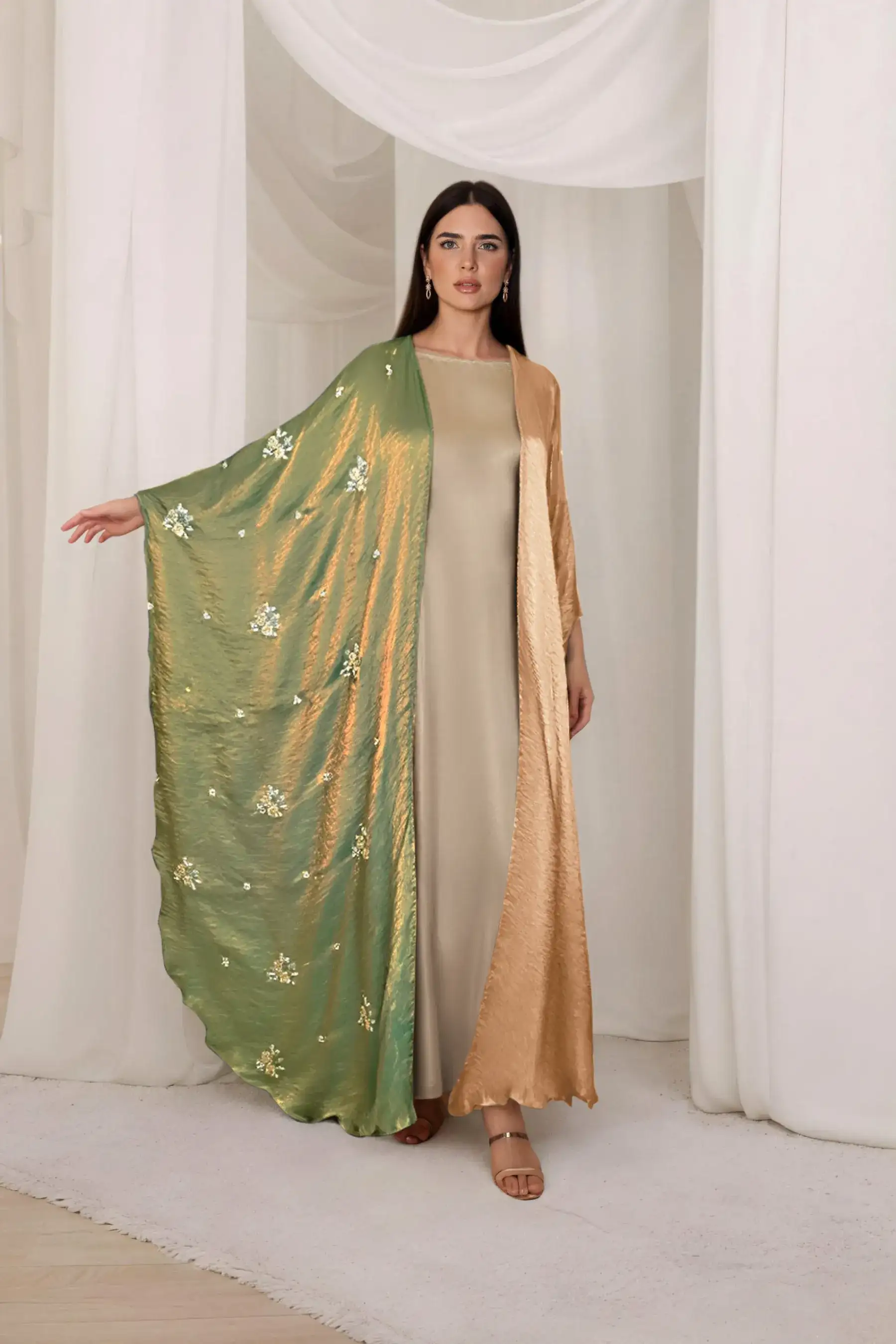 Airish Knot Abaya - Olive