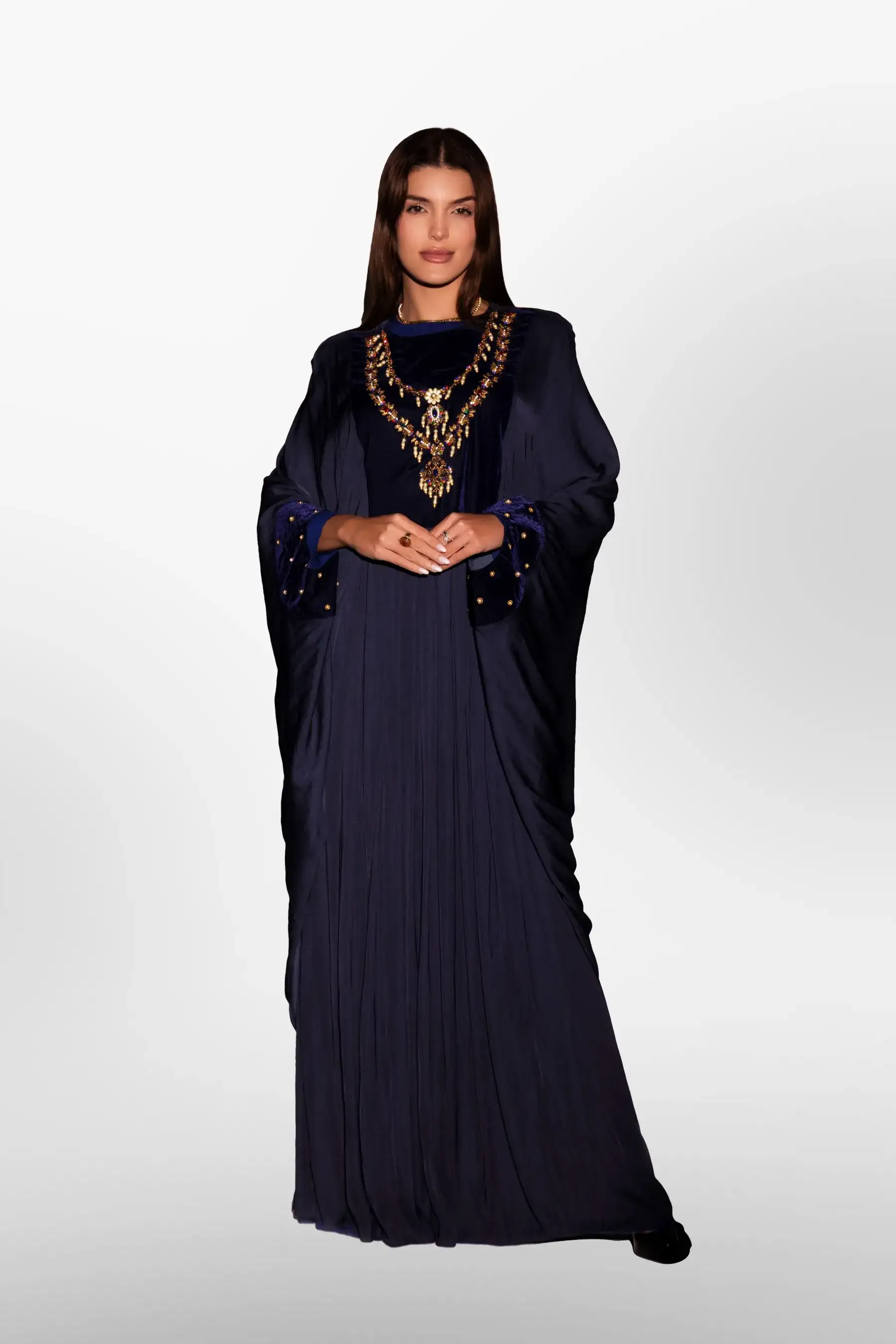 Jewelry Abaya - Navy
