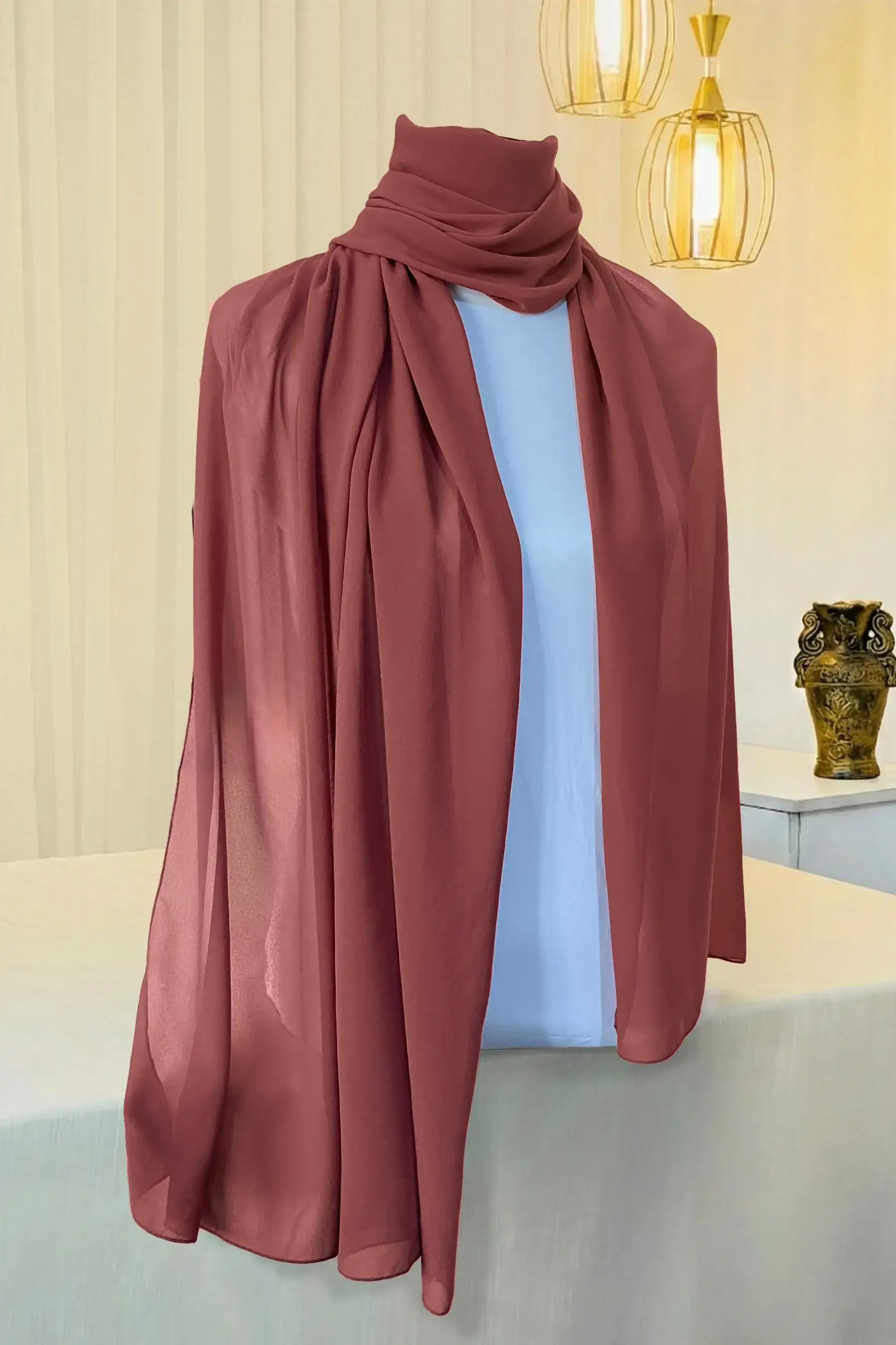 Salmon Pink – Georgette Scarf