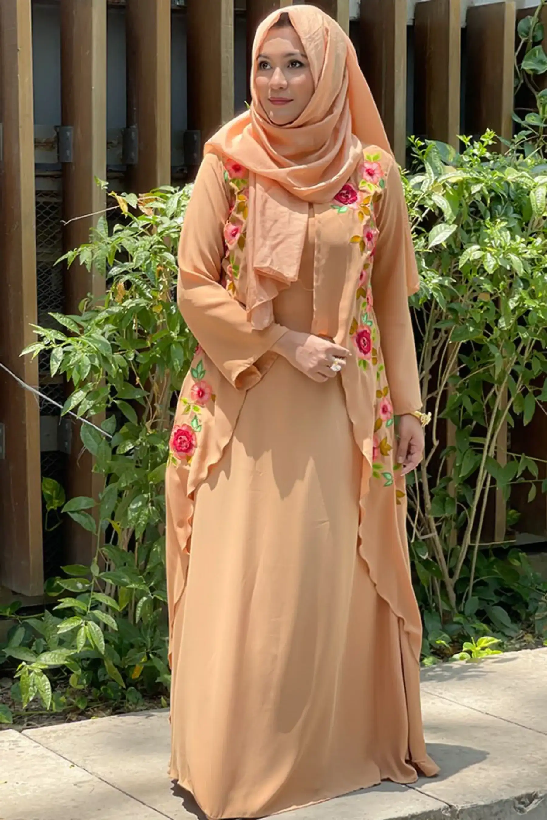 Garden Abaya - LIGHT OCHRE