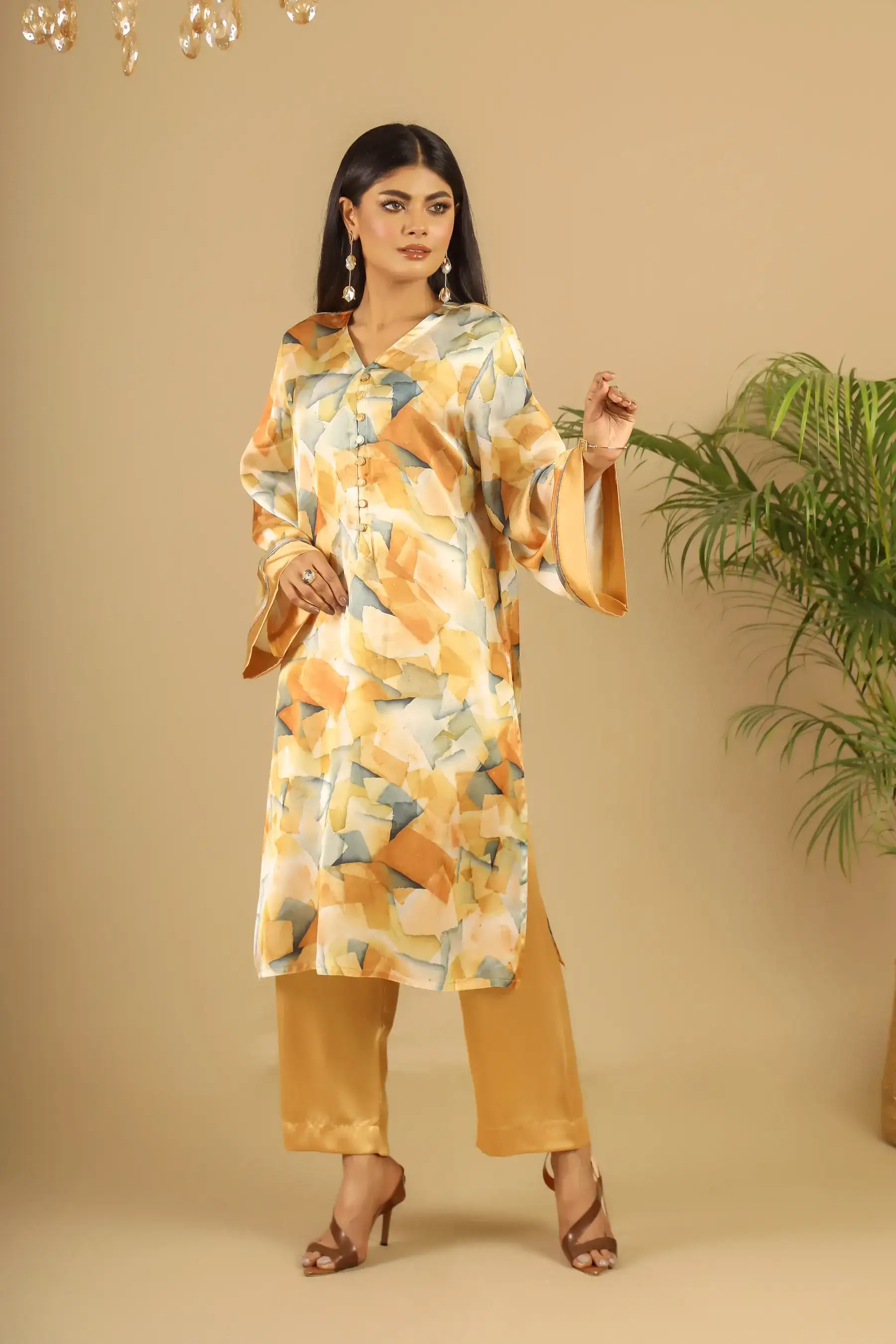 Silk KURTI-YELLOW