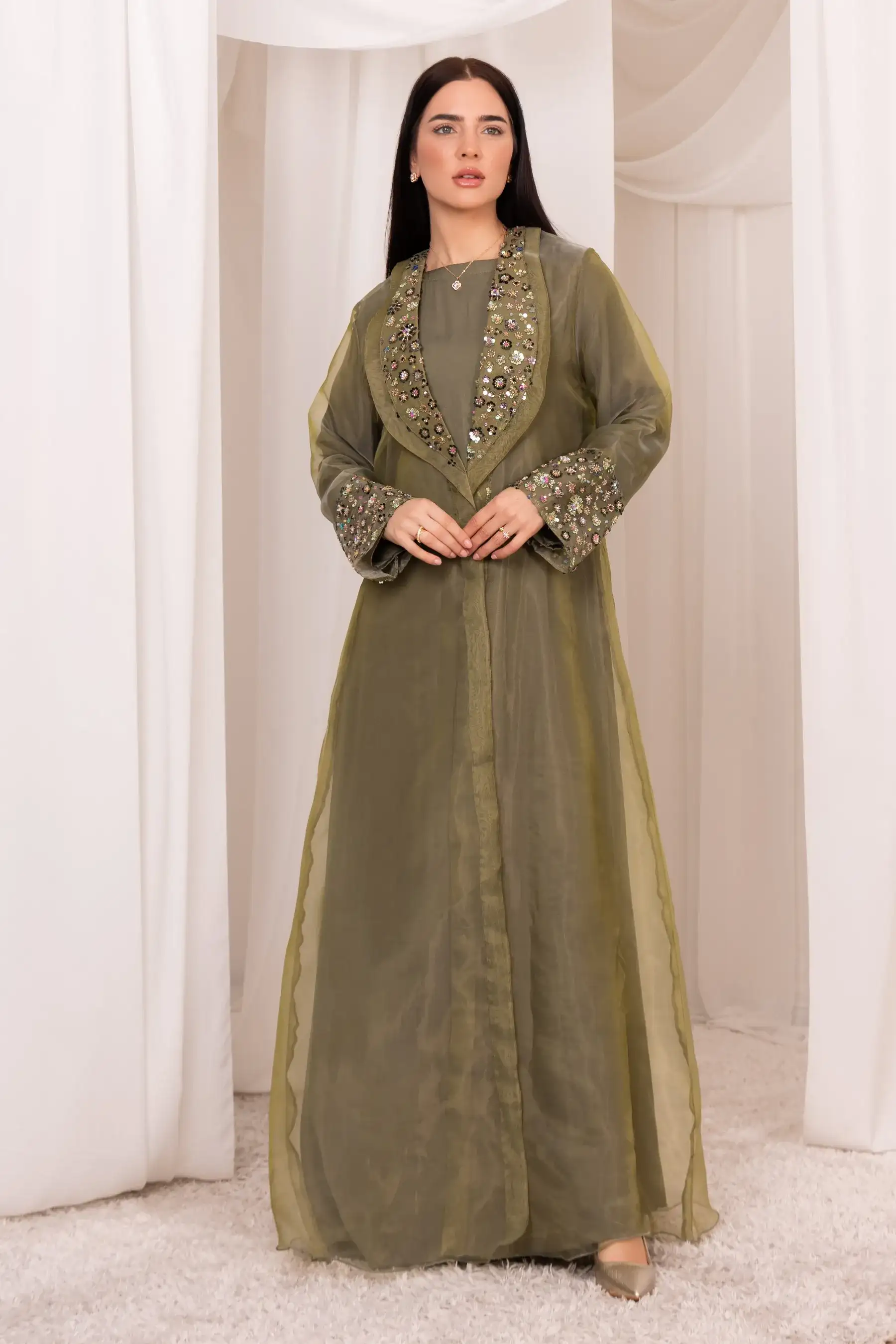 Glisten Kimono Set - Moss