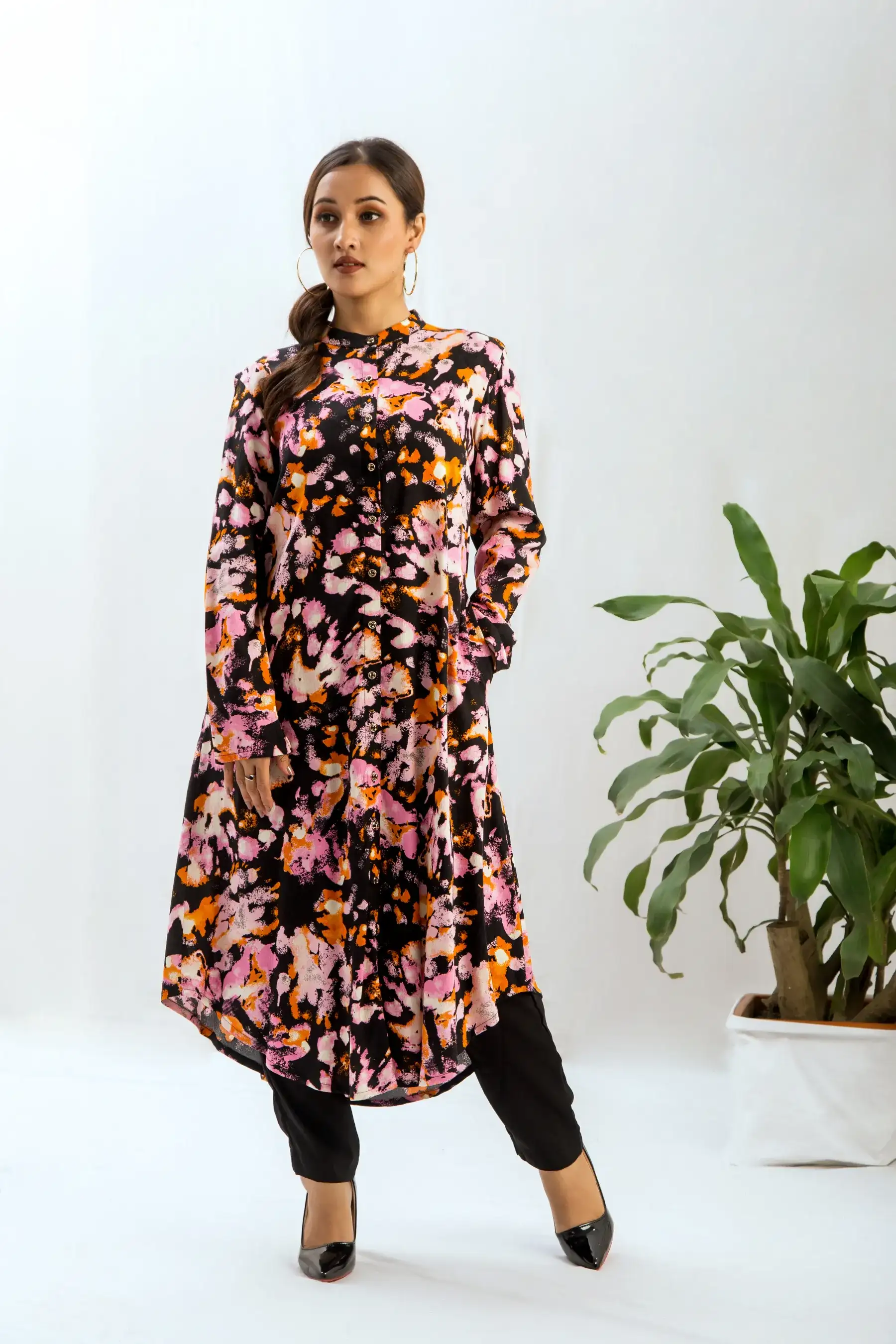 Casual shirt Multi-BLACK