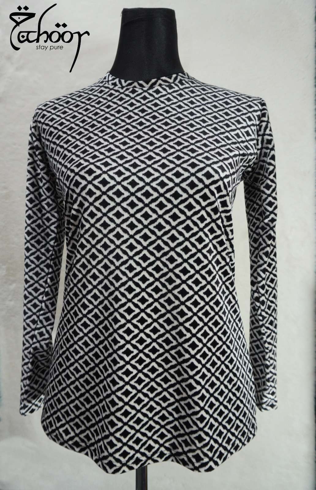 Velvet Top - BLACK & WHITE