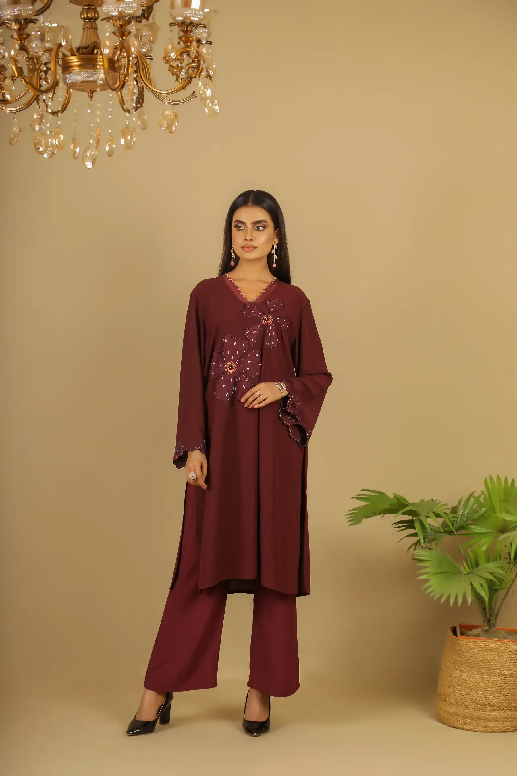 Azalea Co-ord Set – Burgundy