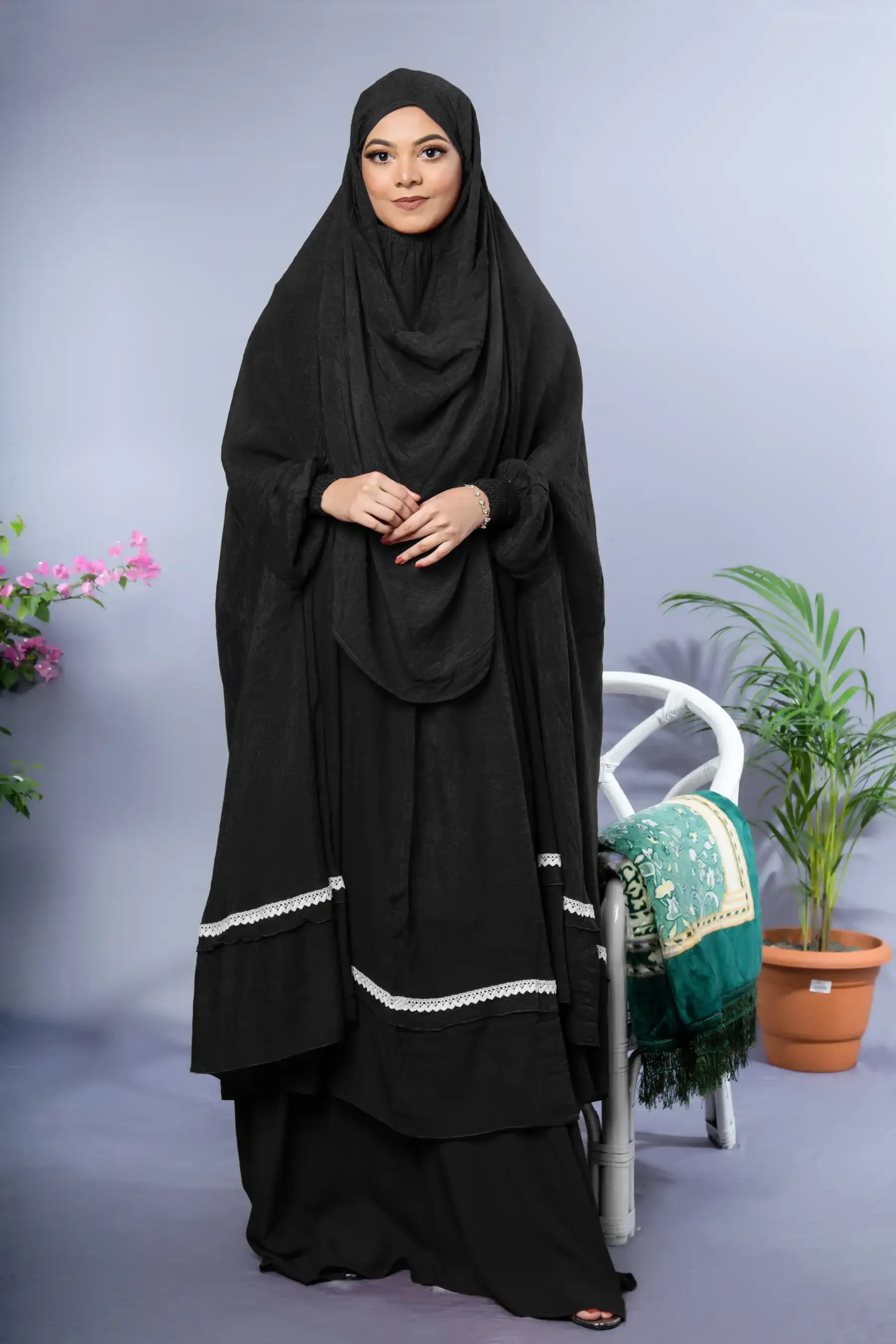 Lace Khimar - Black