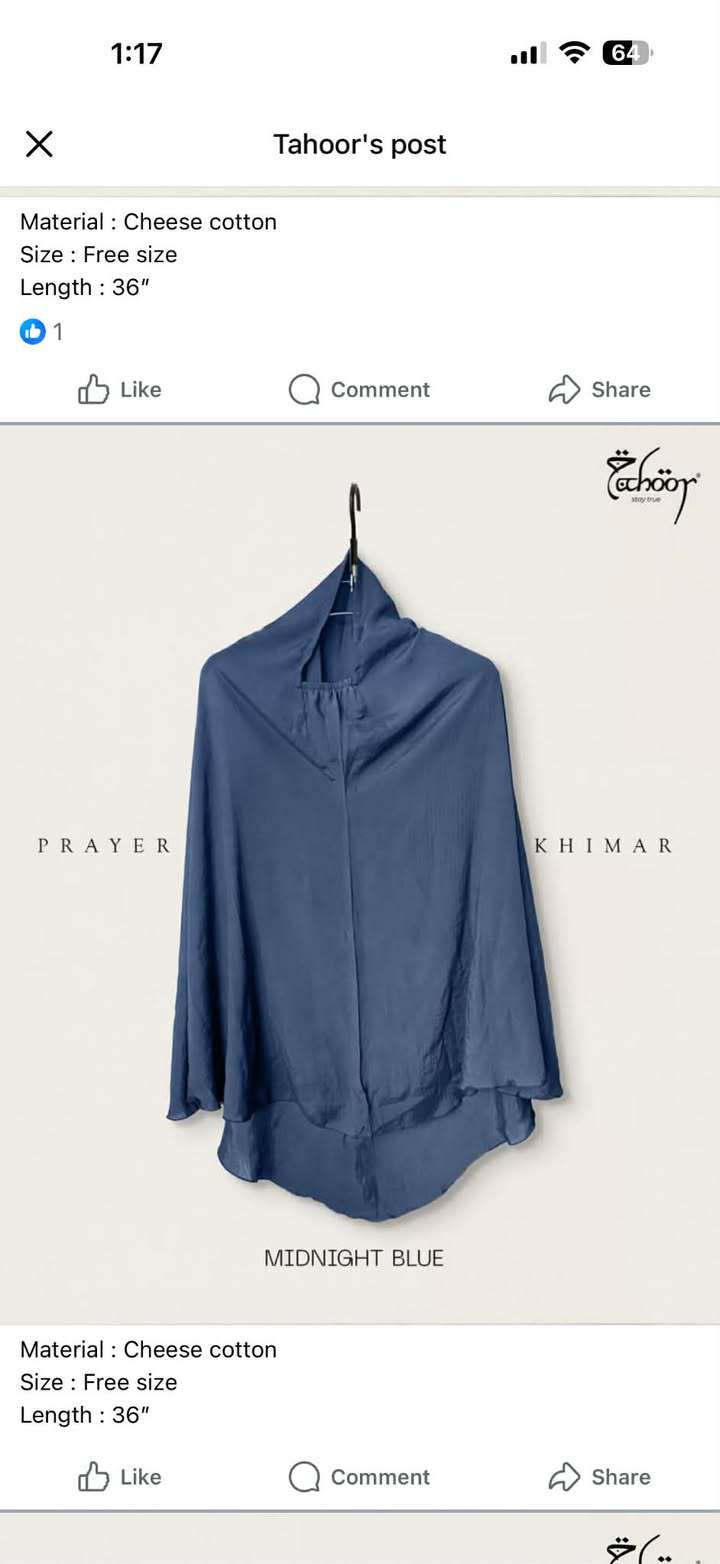 Prayer Khimar - Midnight Blue