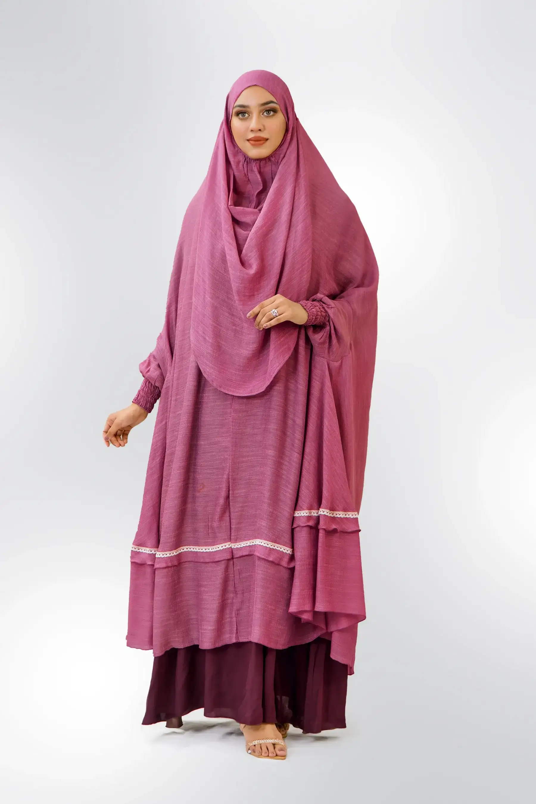 Lace Khimar - Mulberry