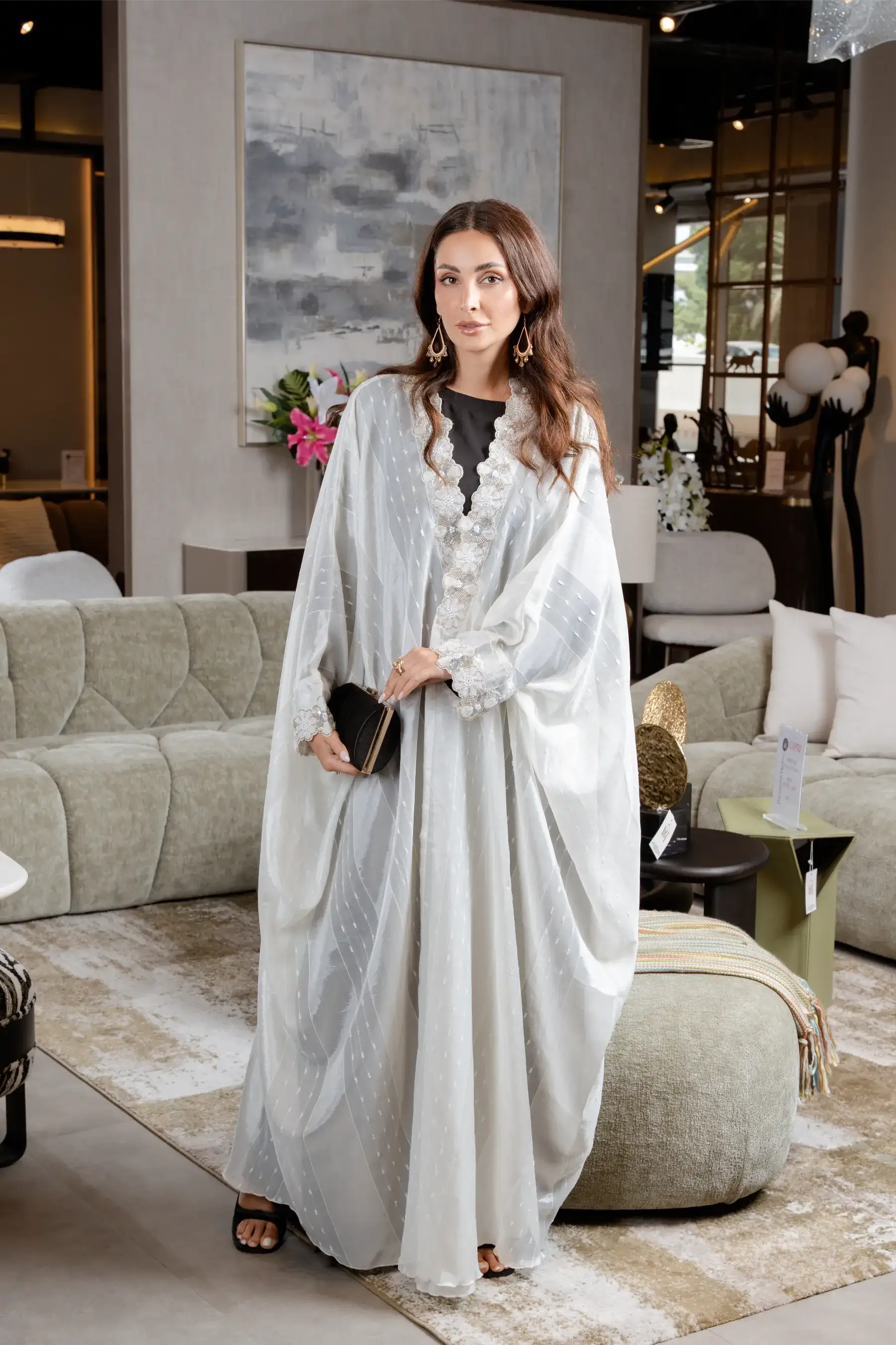 Cheryl Knot Abaya - Off White