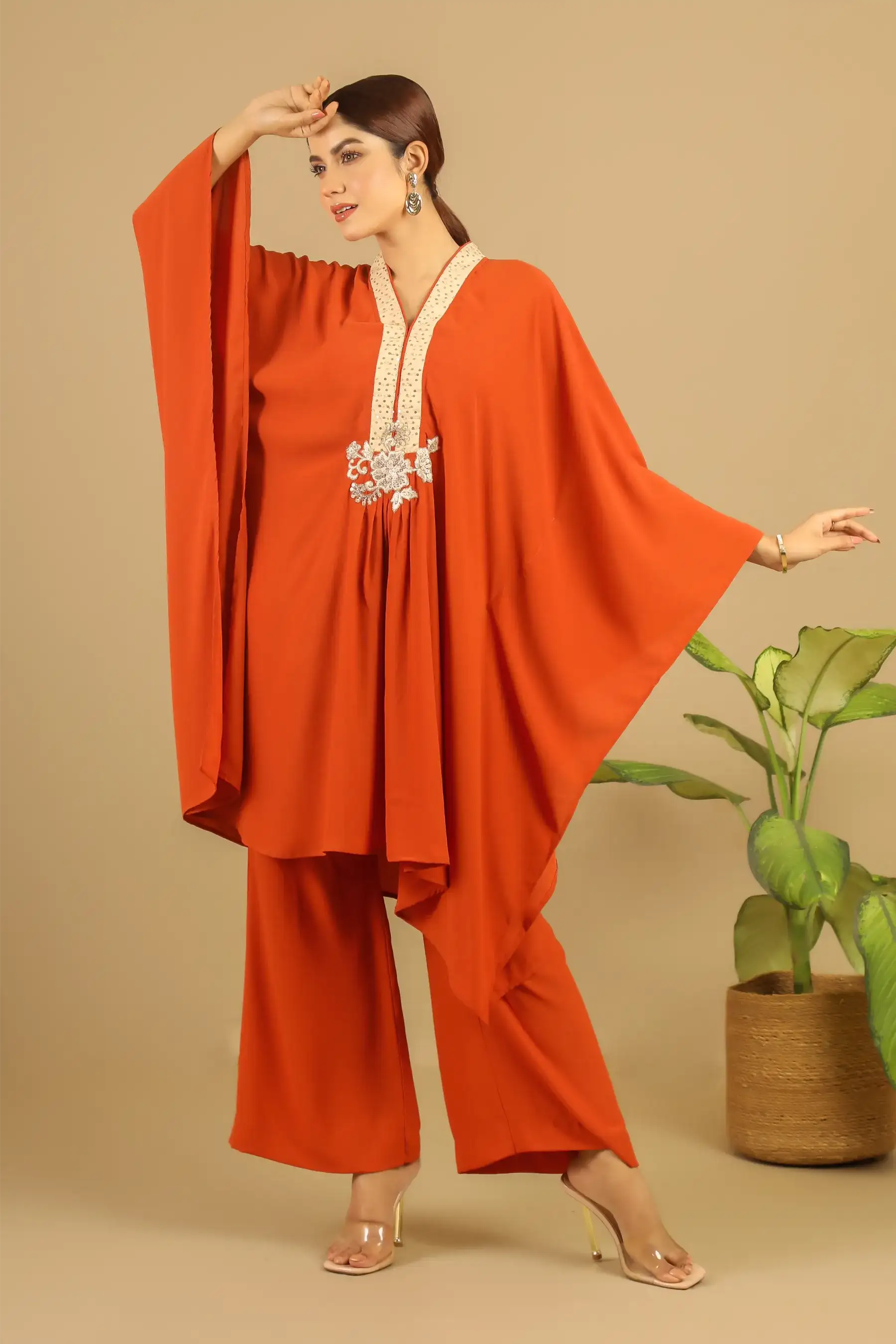 KAFTAN Co-Ord-TANGERINE