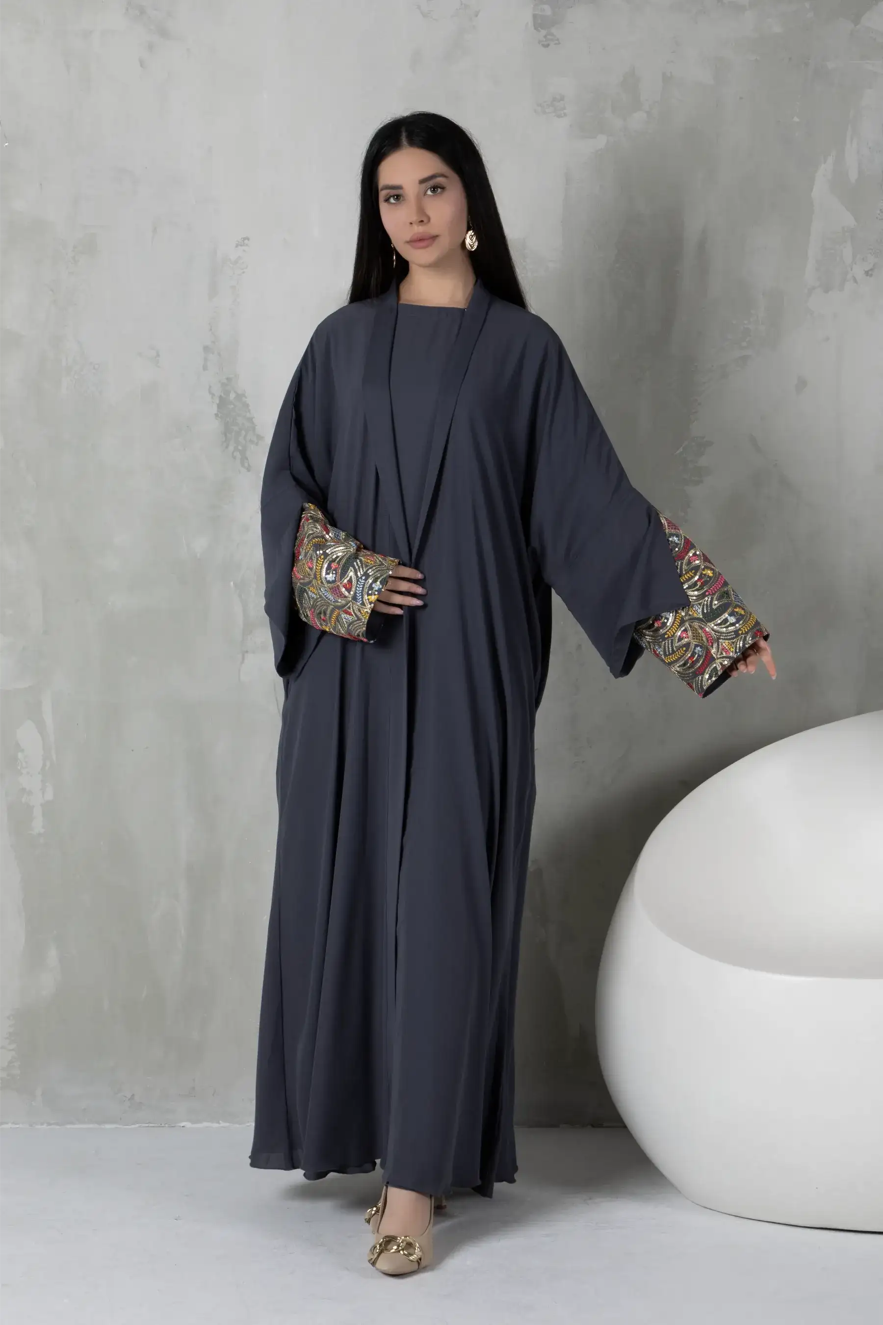 Amirah Kimono Set - Slate Gray
