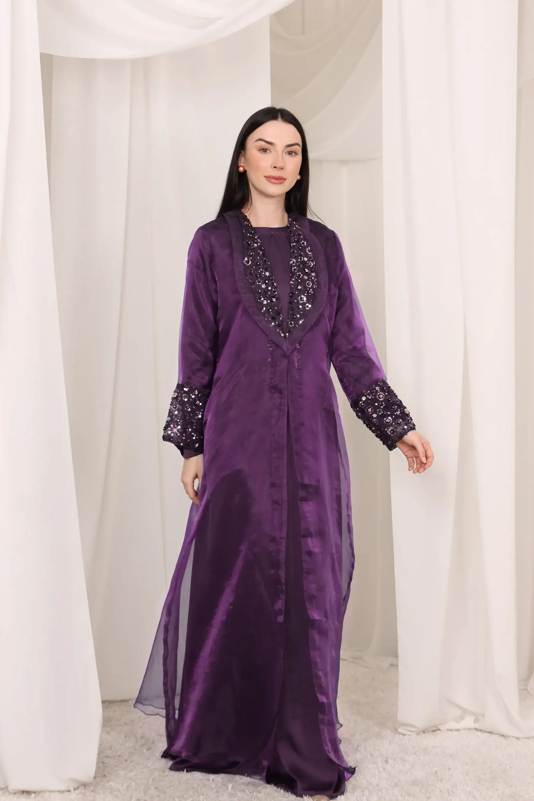 Glisten Kimono Set - Purple