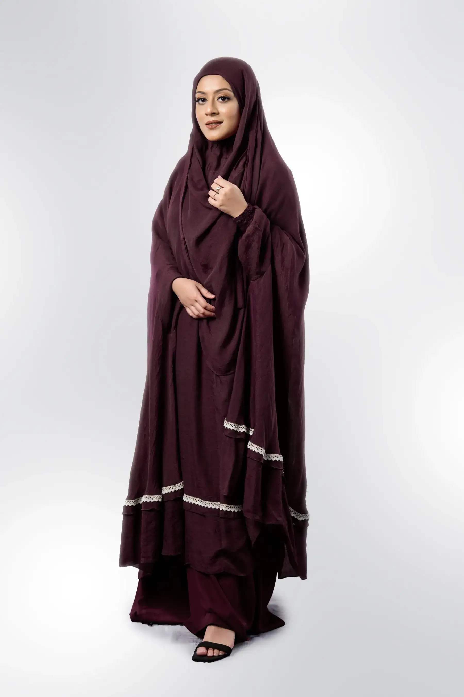 Lace Khimar – Plum