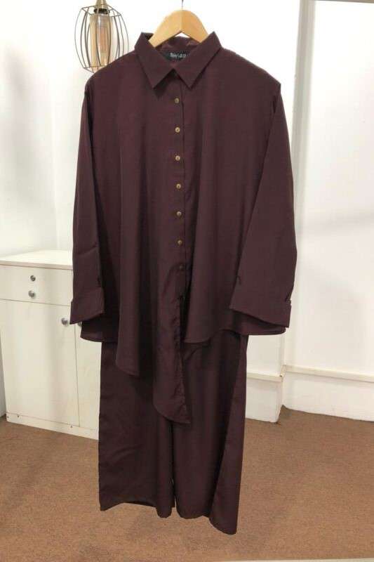 Asymmetric Co-ord -Burgundy