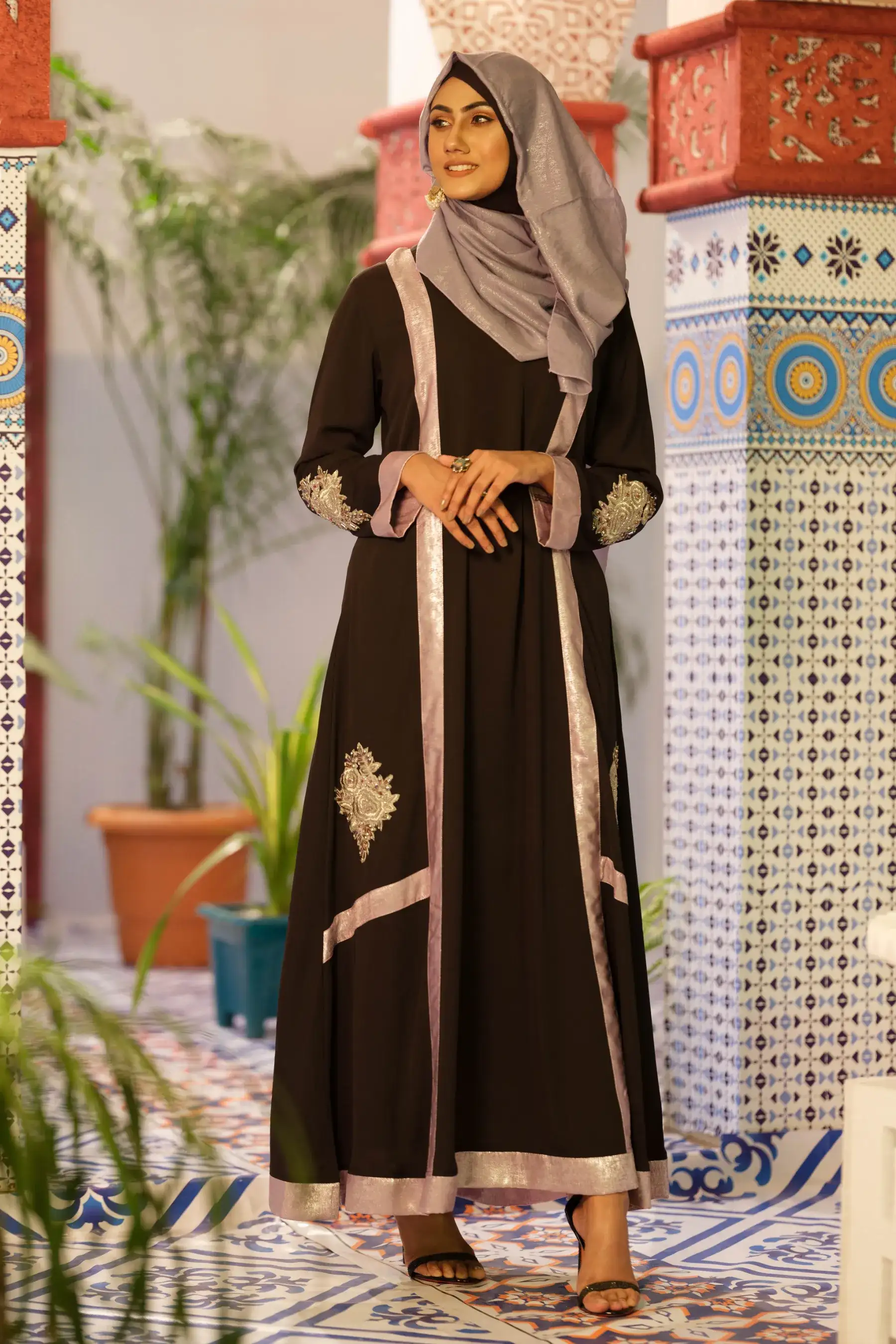 Classic Symetric Abaya - LAVENDER
