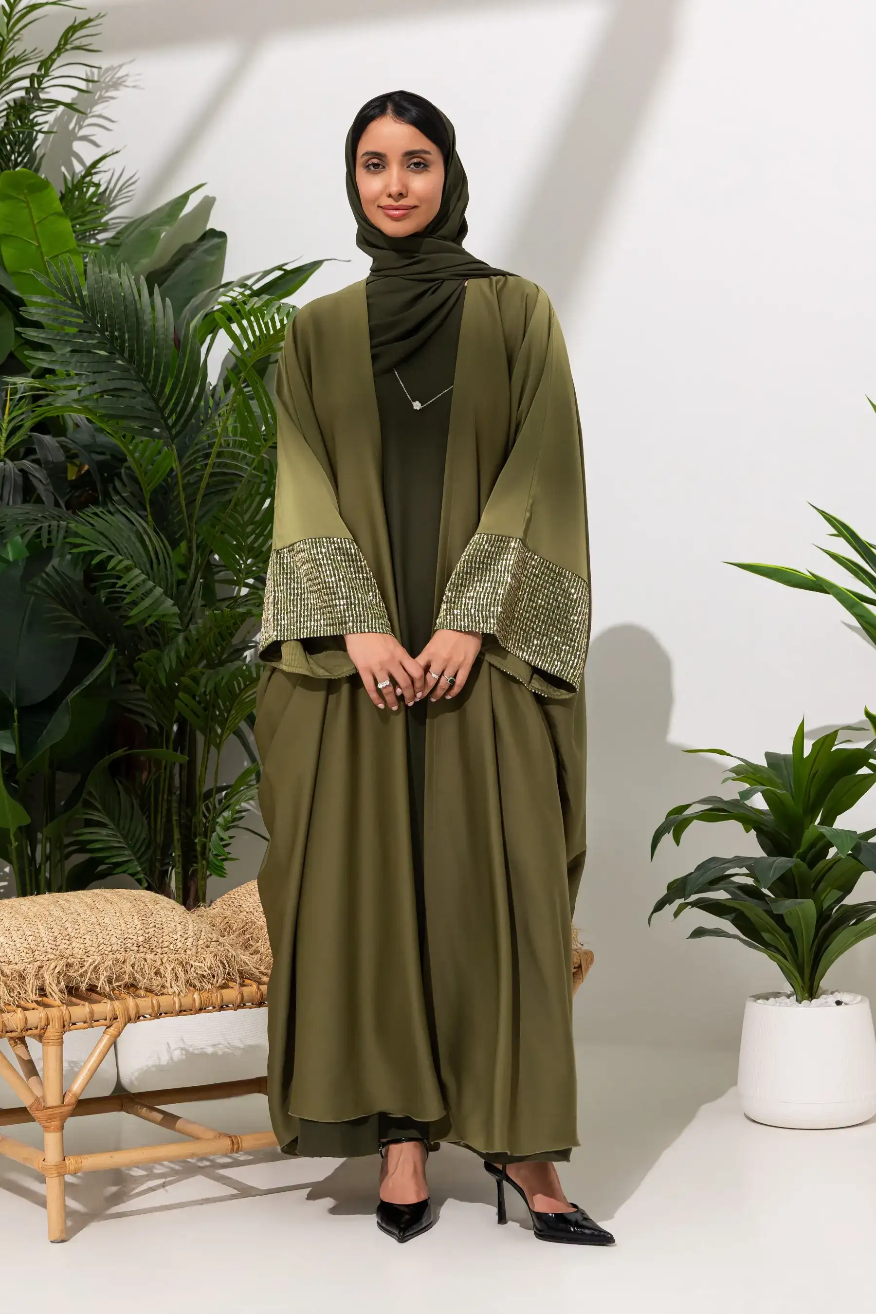 CYRENA KNOT - Moss green