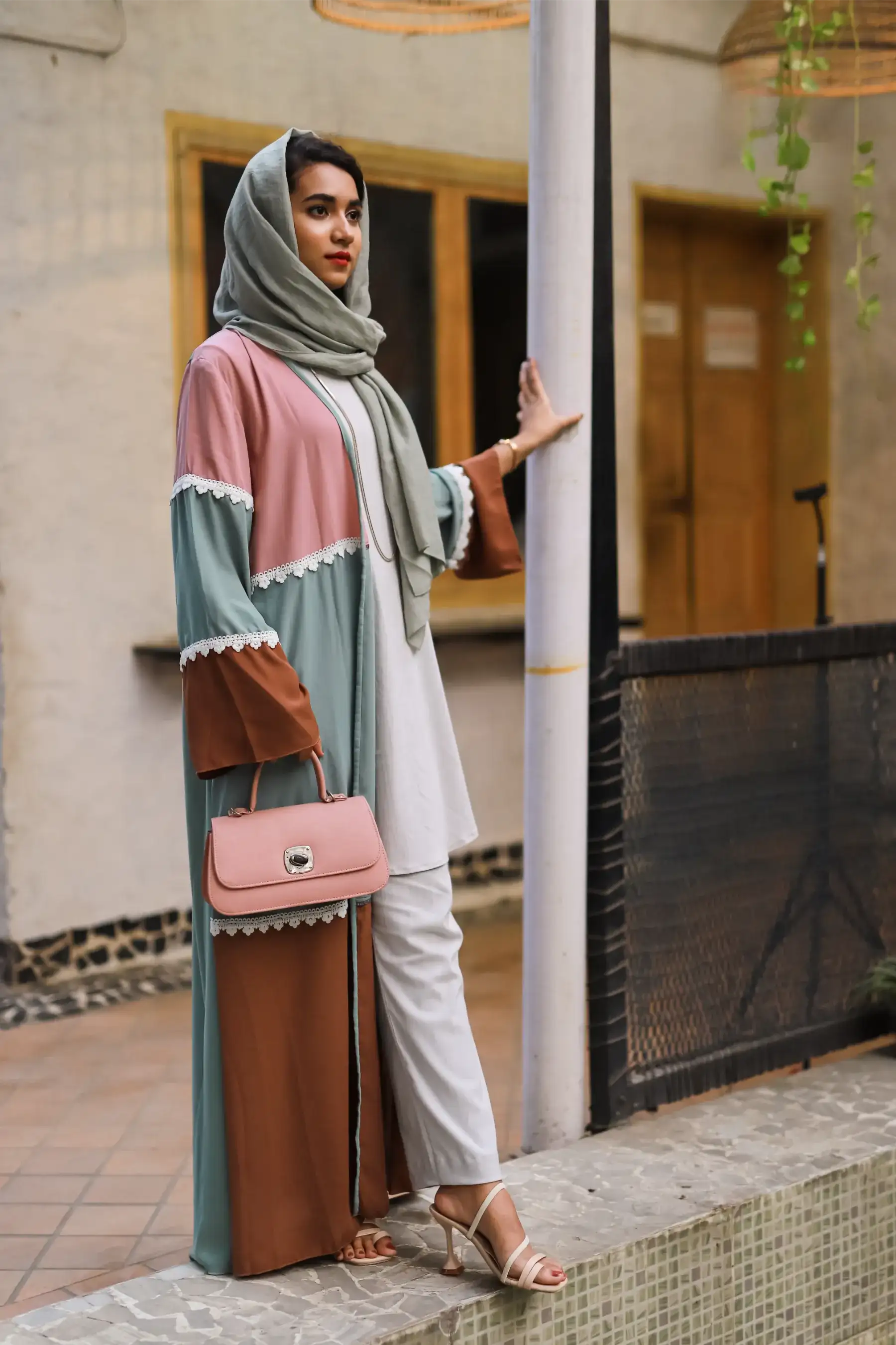 Multi Block Kimono - MINT