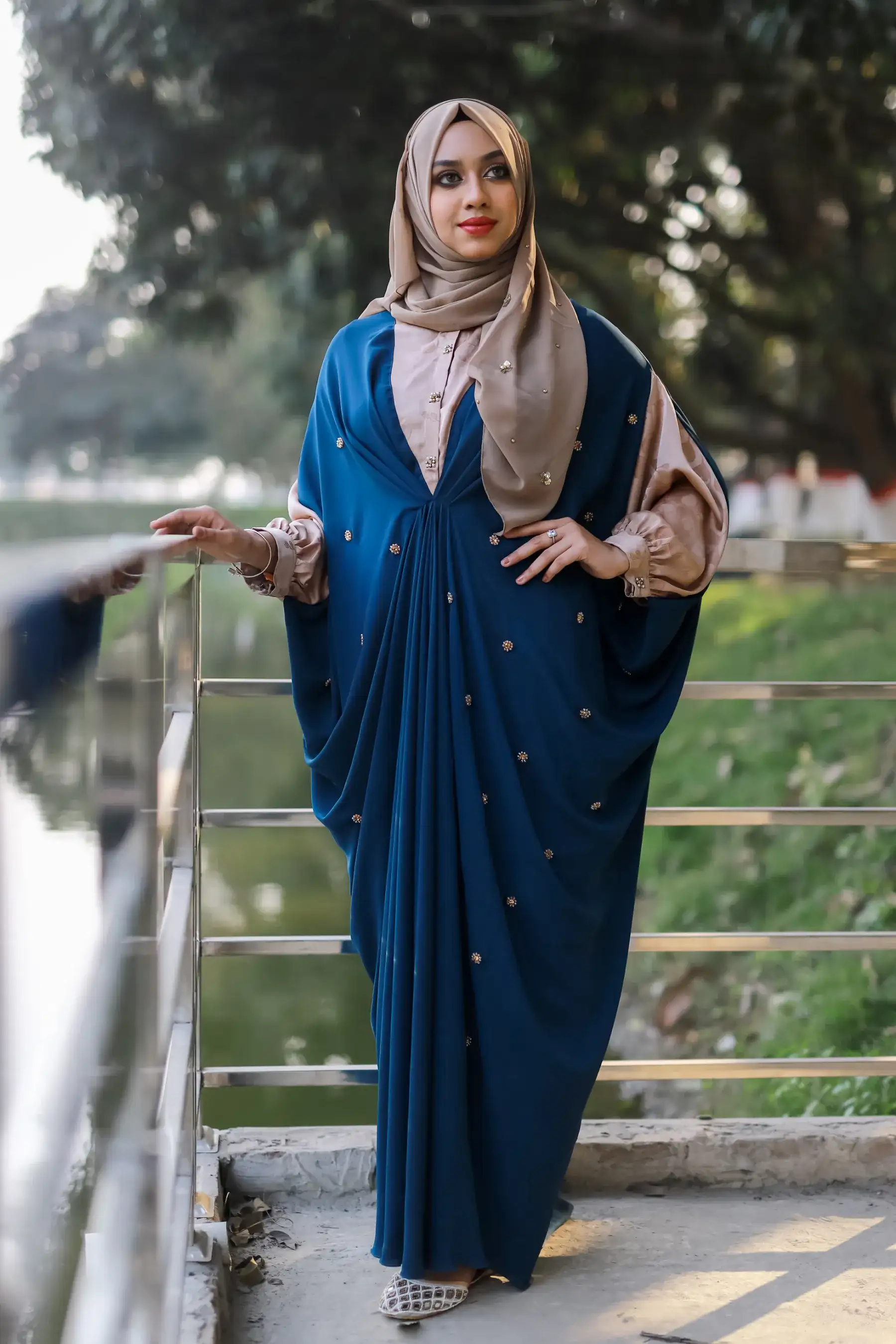 Greek Abaya - SEA GREEN