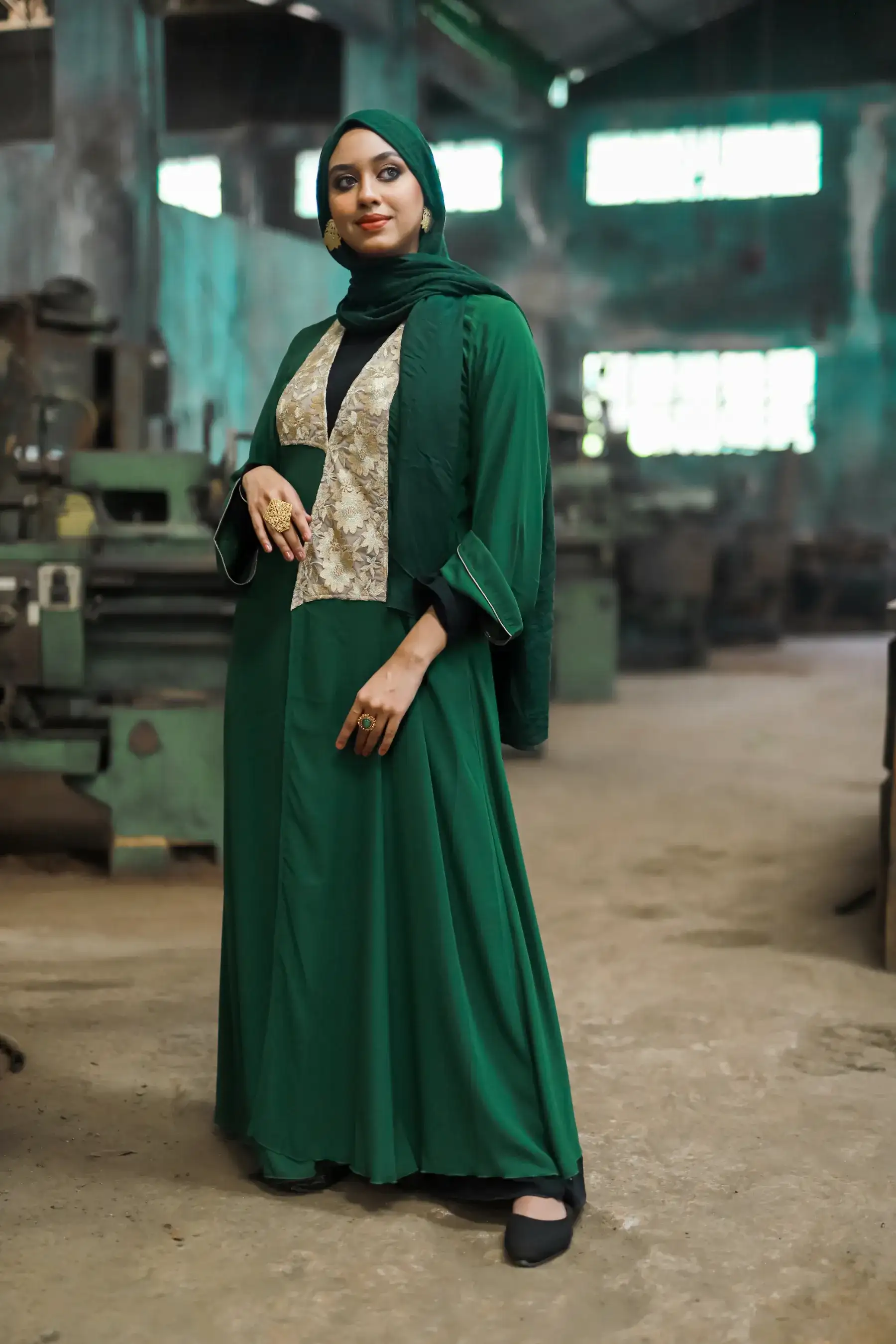 Exclusive Collared Kimono - GREEN