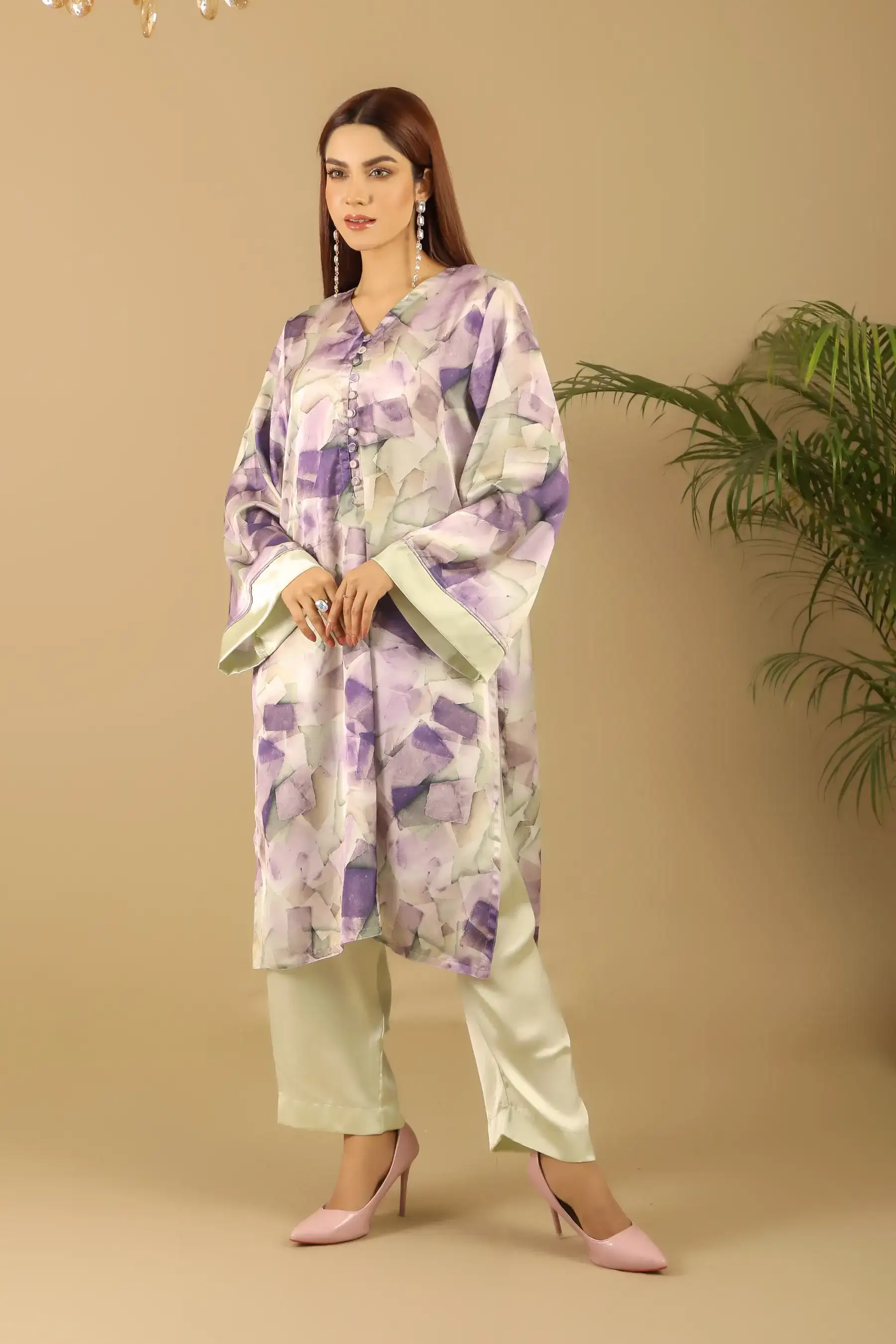 SIlk KURTI-LAVENDER