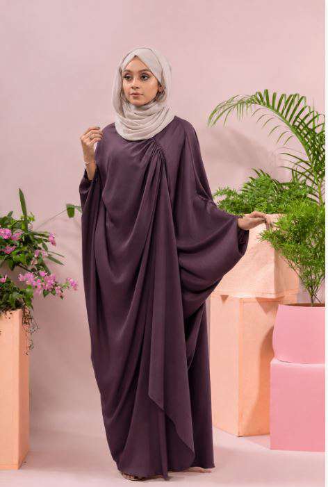 Solid Roman Abaya - PURPLE