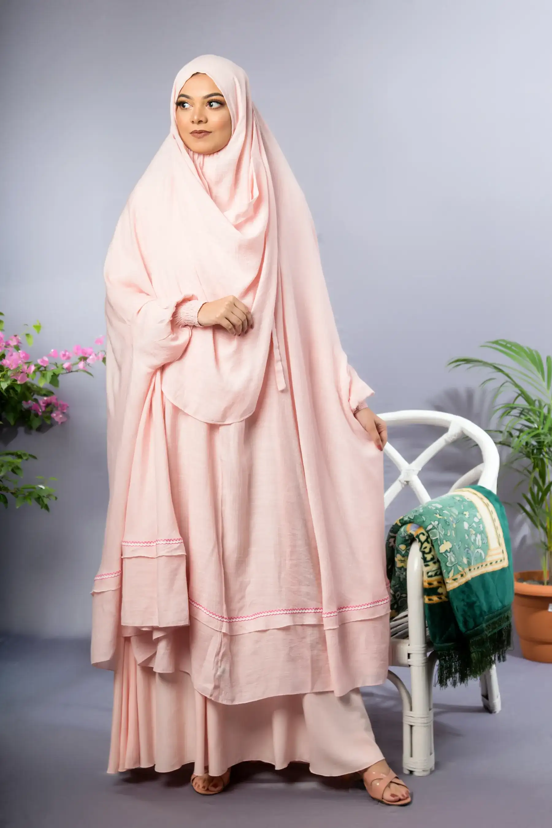 Lace Khimar – Baby Pink