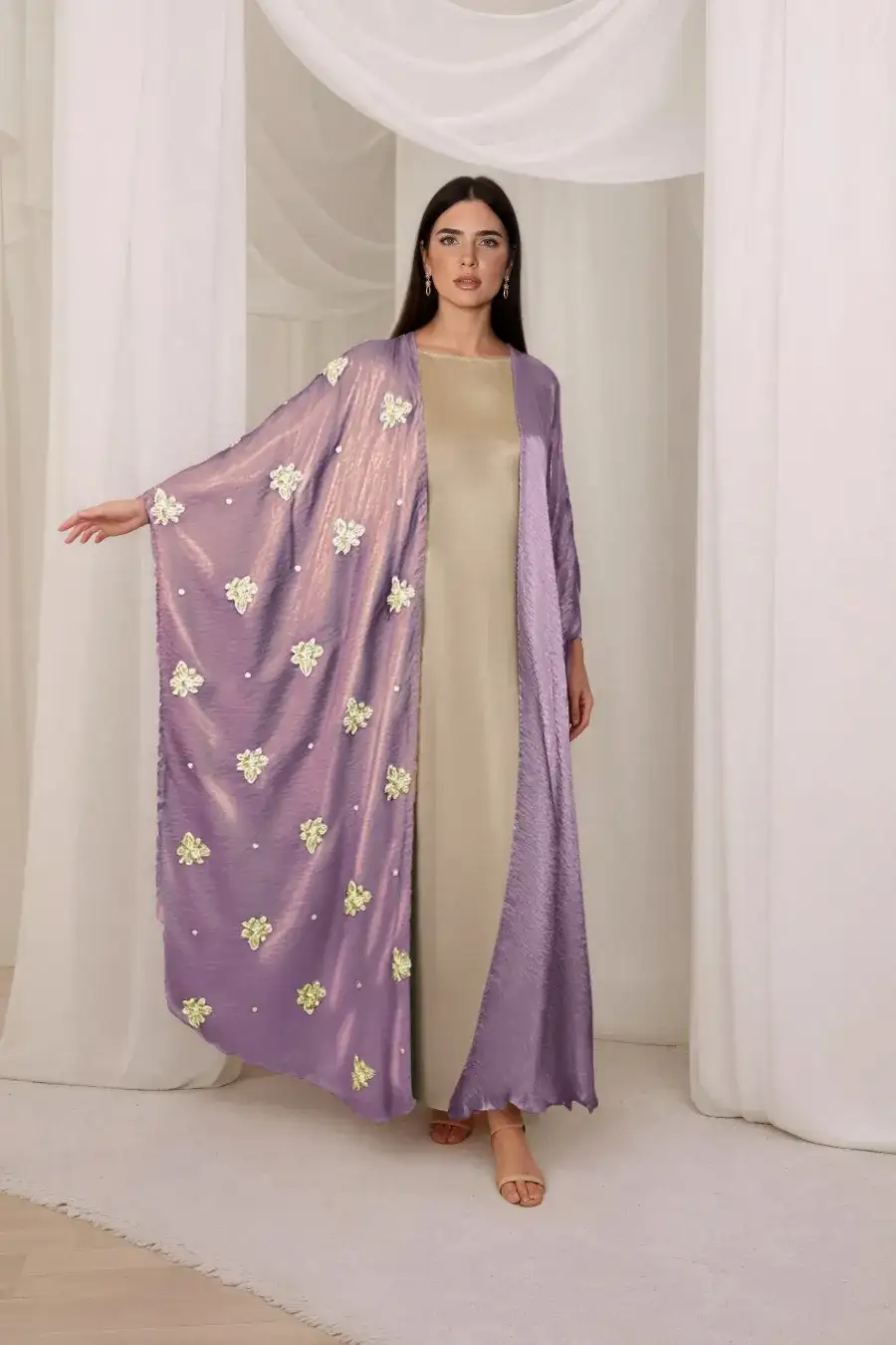 Airish Knot Abaya - Lilac