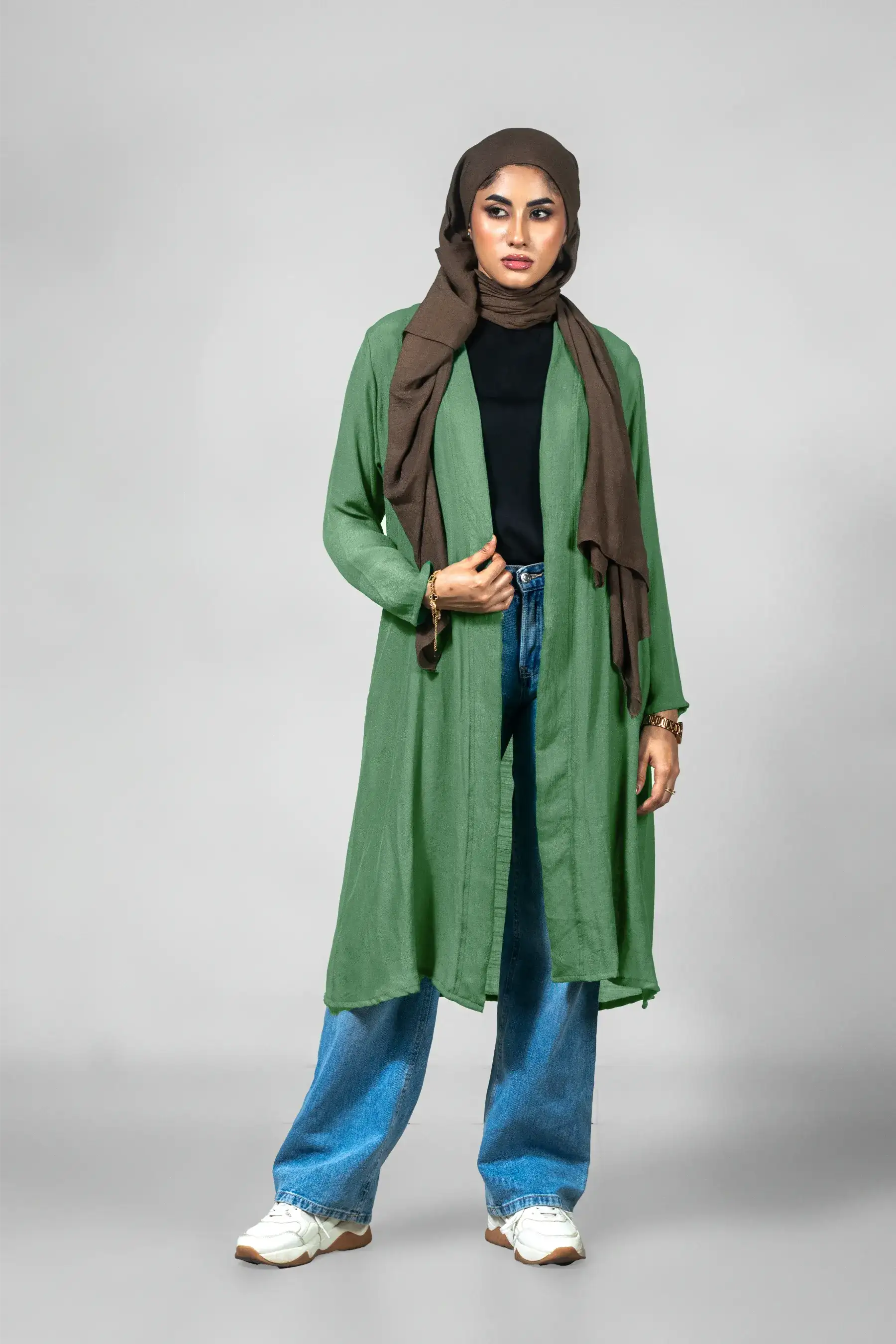 Border Shrug - Sage Green