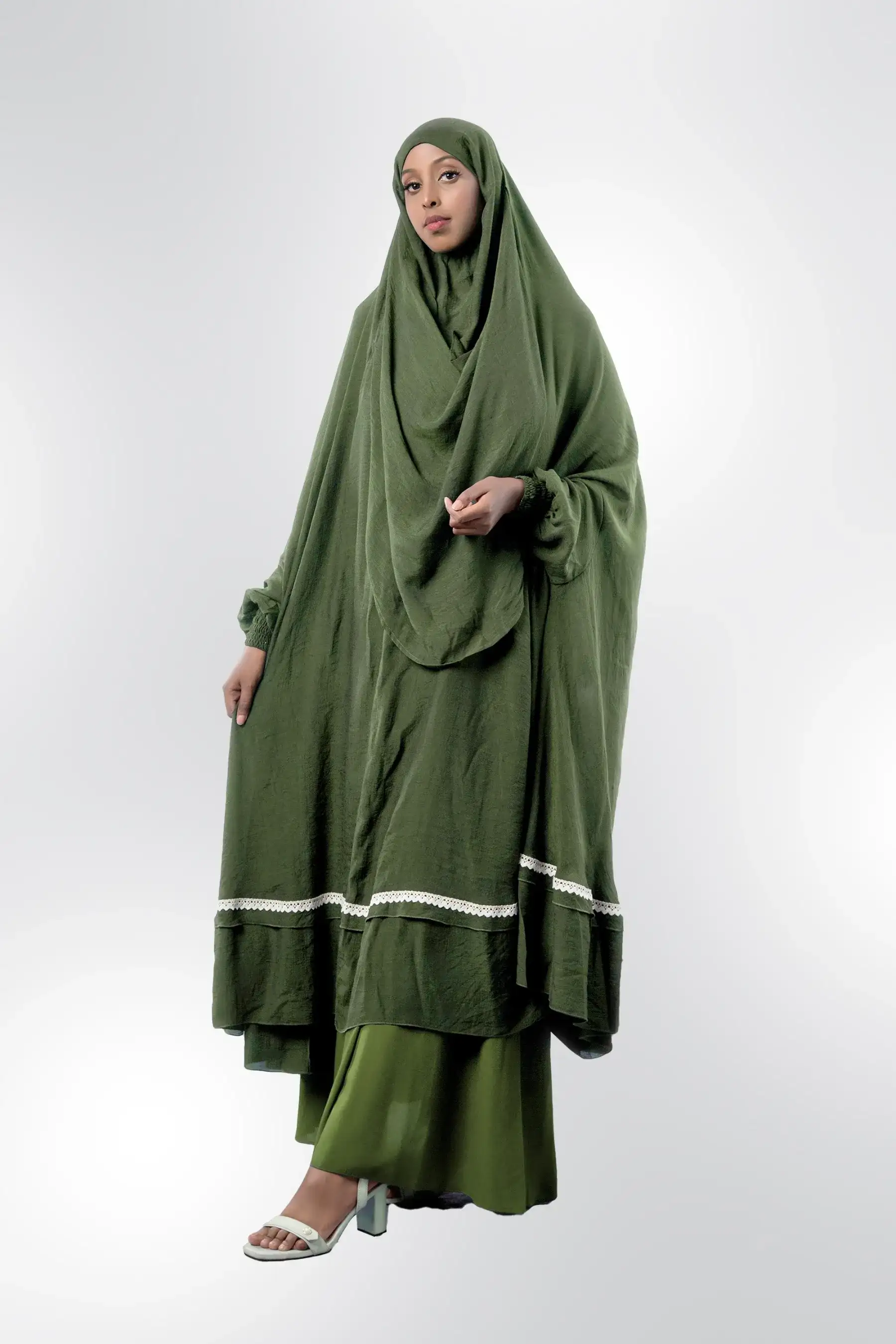 Lace Khimar – Olive