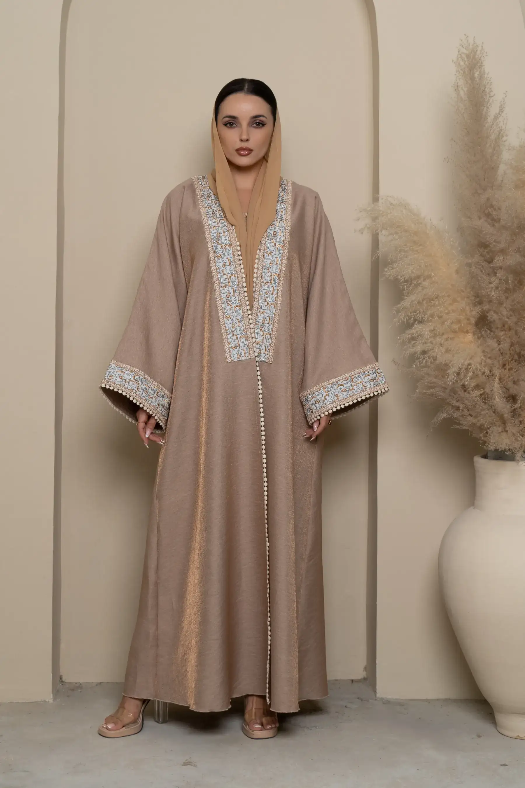 Calligraphy Kimono-Beige