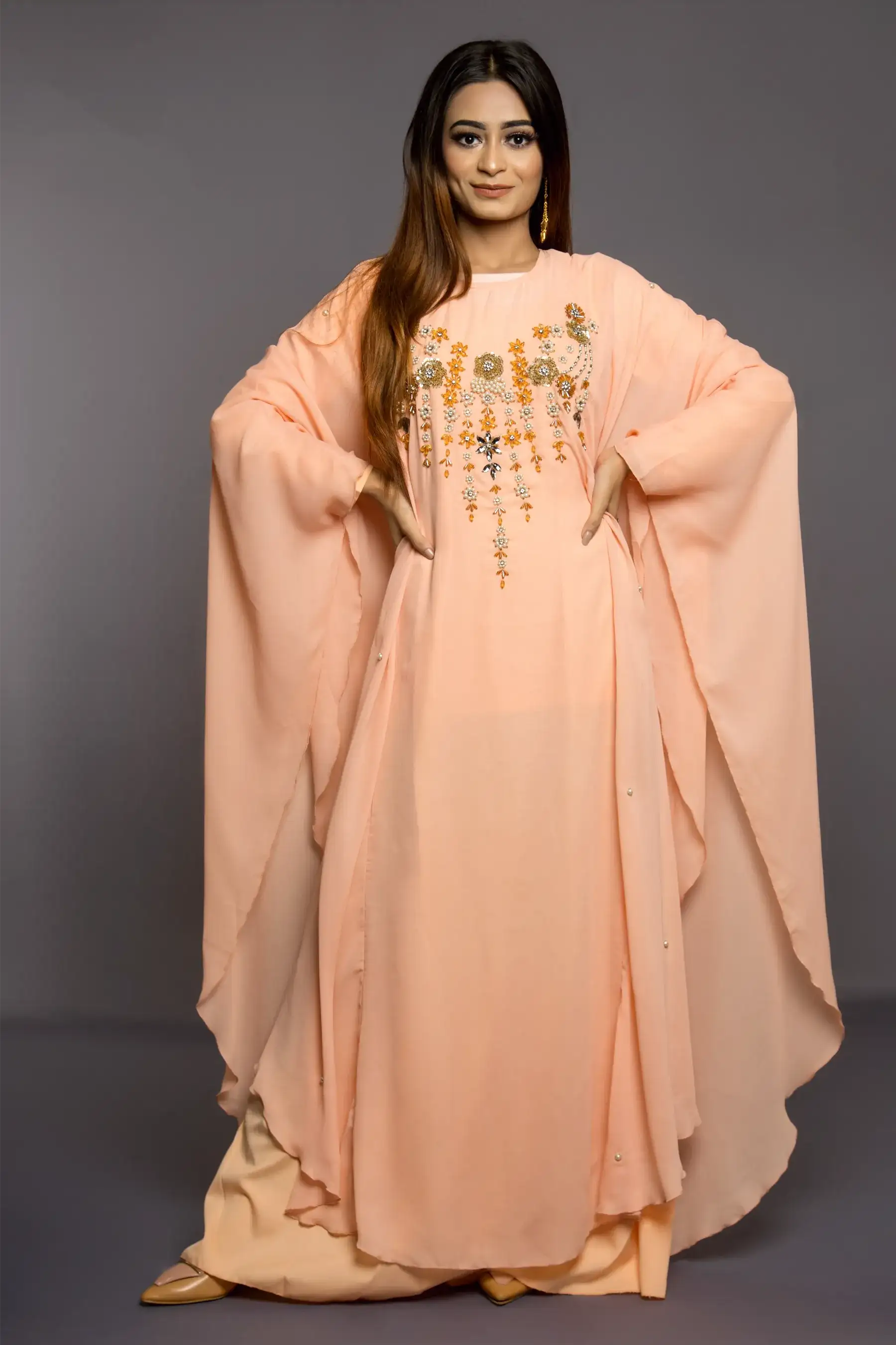 Beadsy Kaftan - PEACH