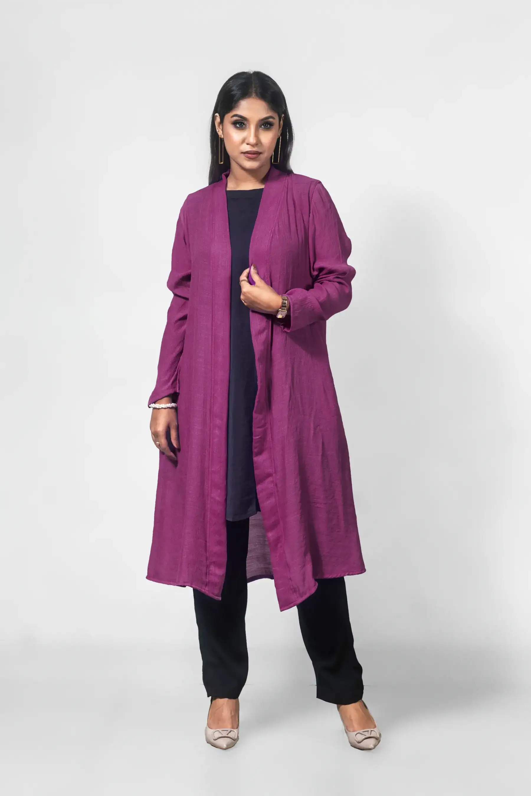 Border Shrug - Mulberry