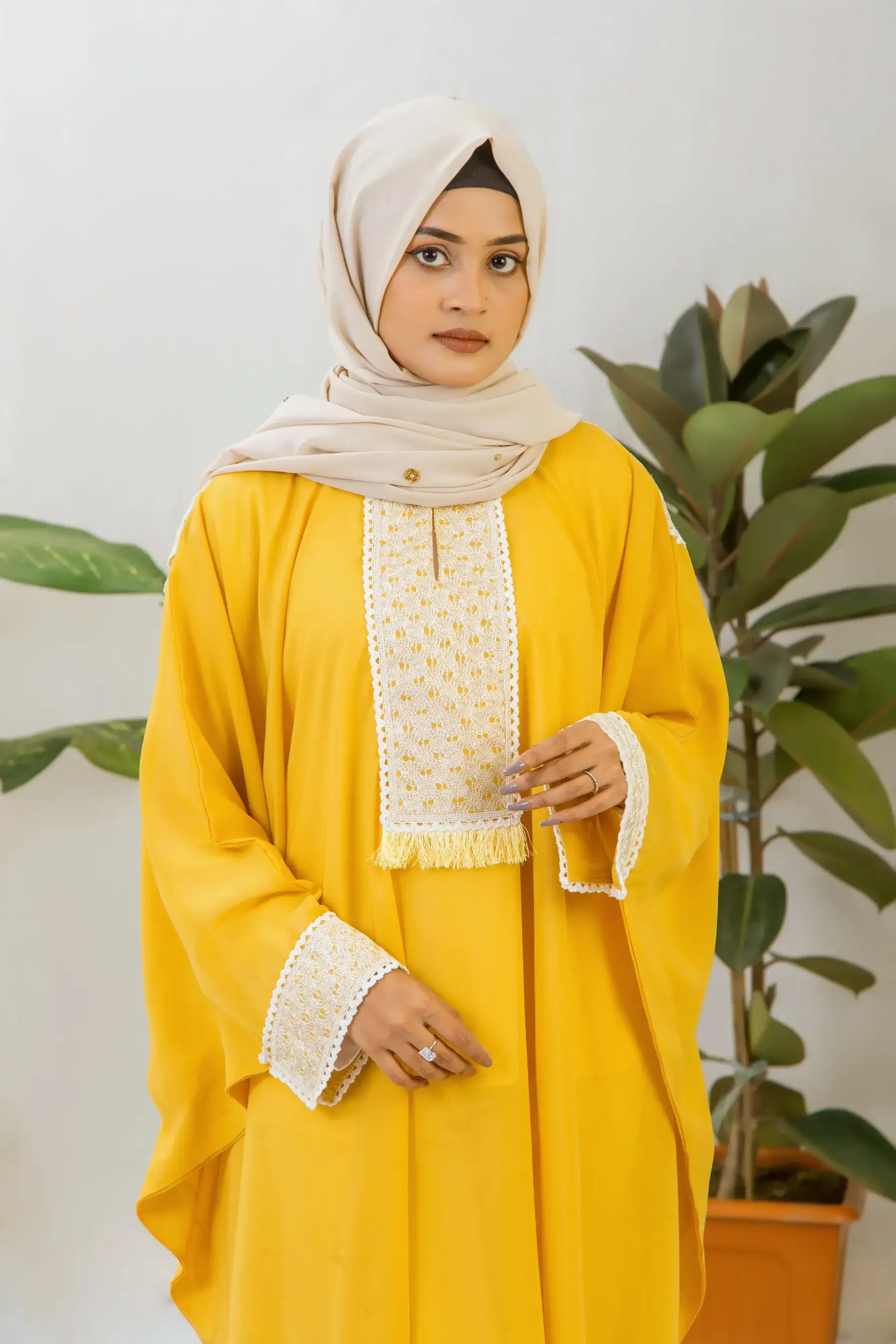 Lace kaftan - YELLOW