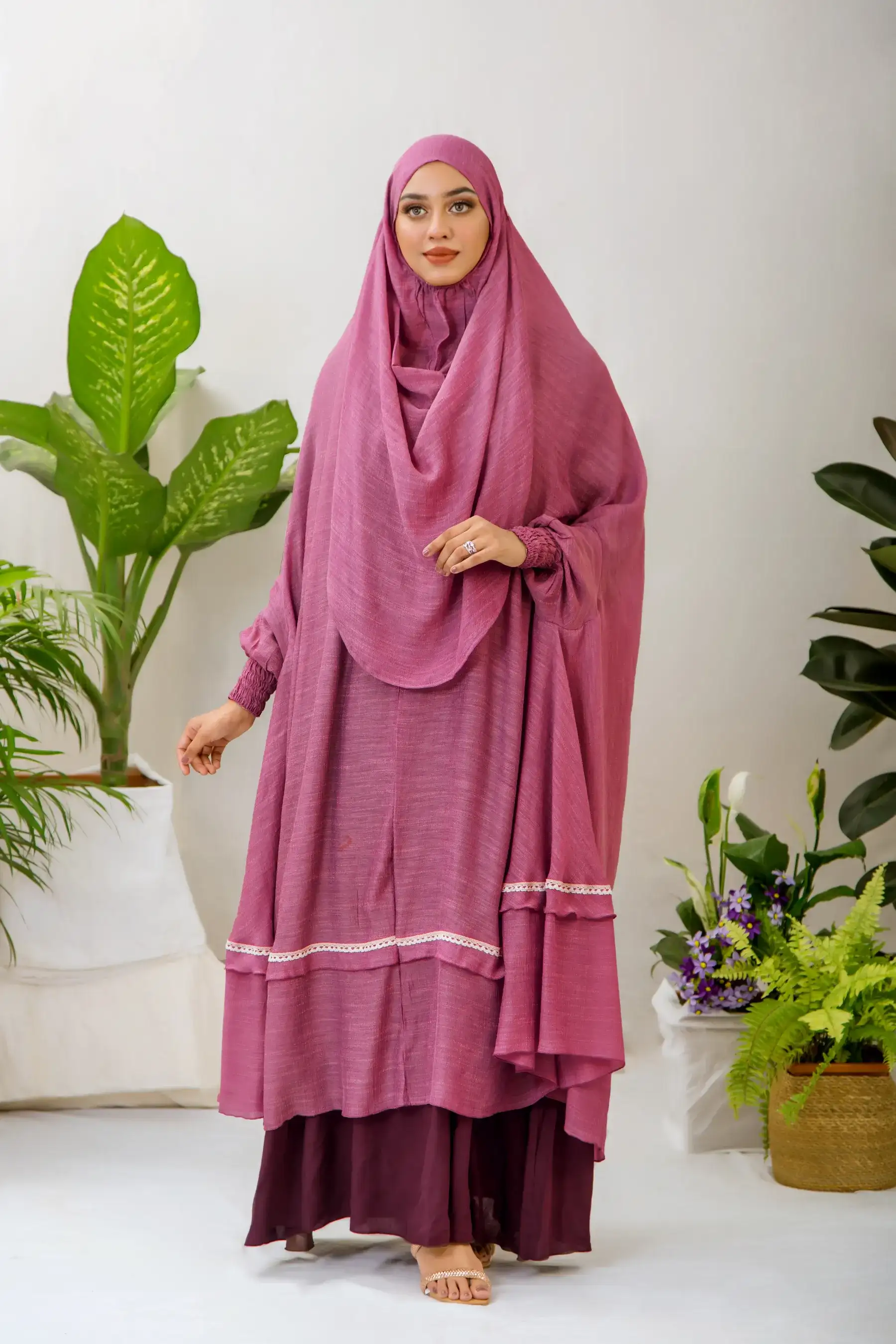 Lace Khimar - Mulberry