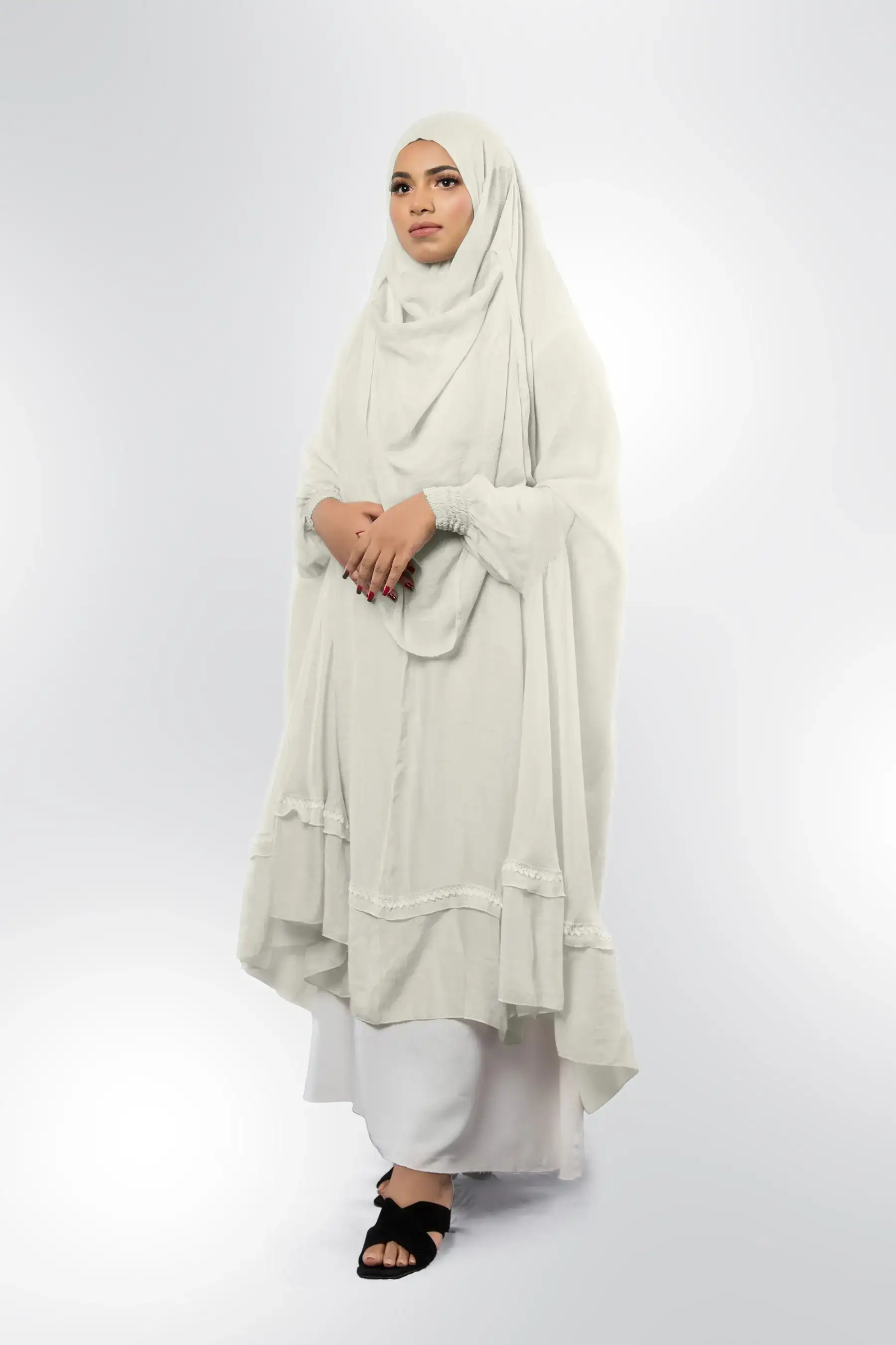 Lace Khimar – White