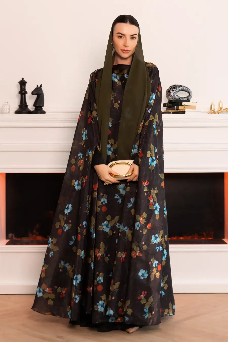 Rondeau Cape Gown - Black