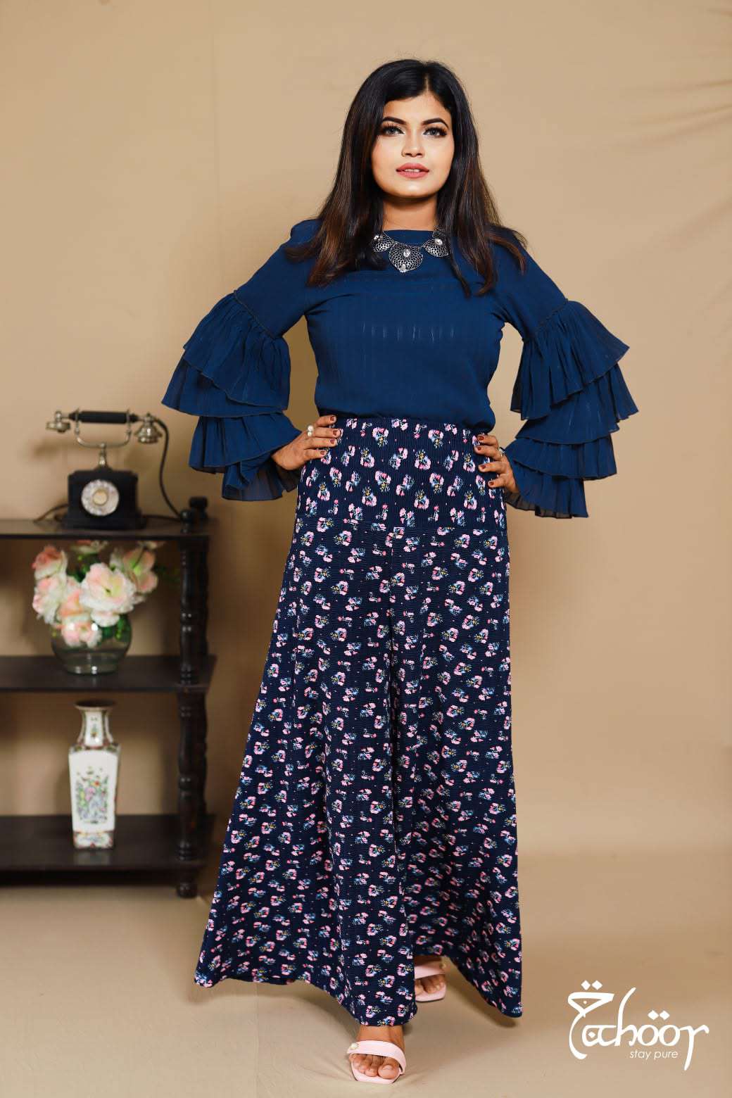 Ruffle Top - NAVY