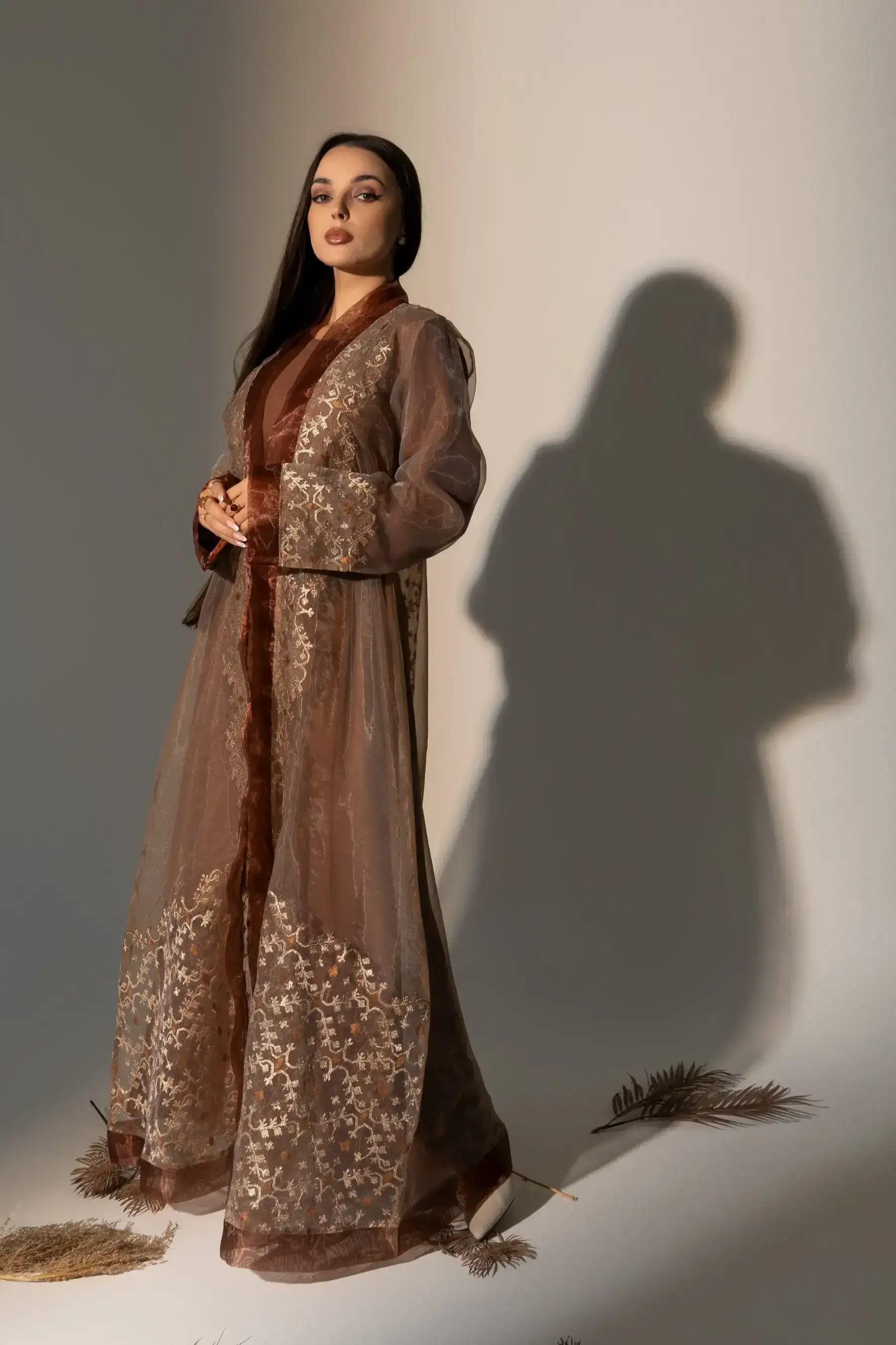 Paisley Cloak - Light Coffee