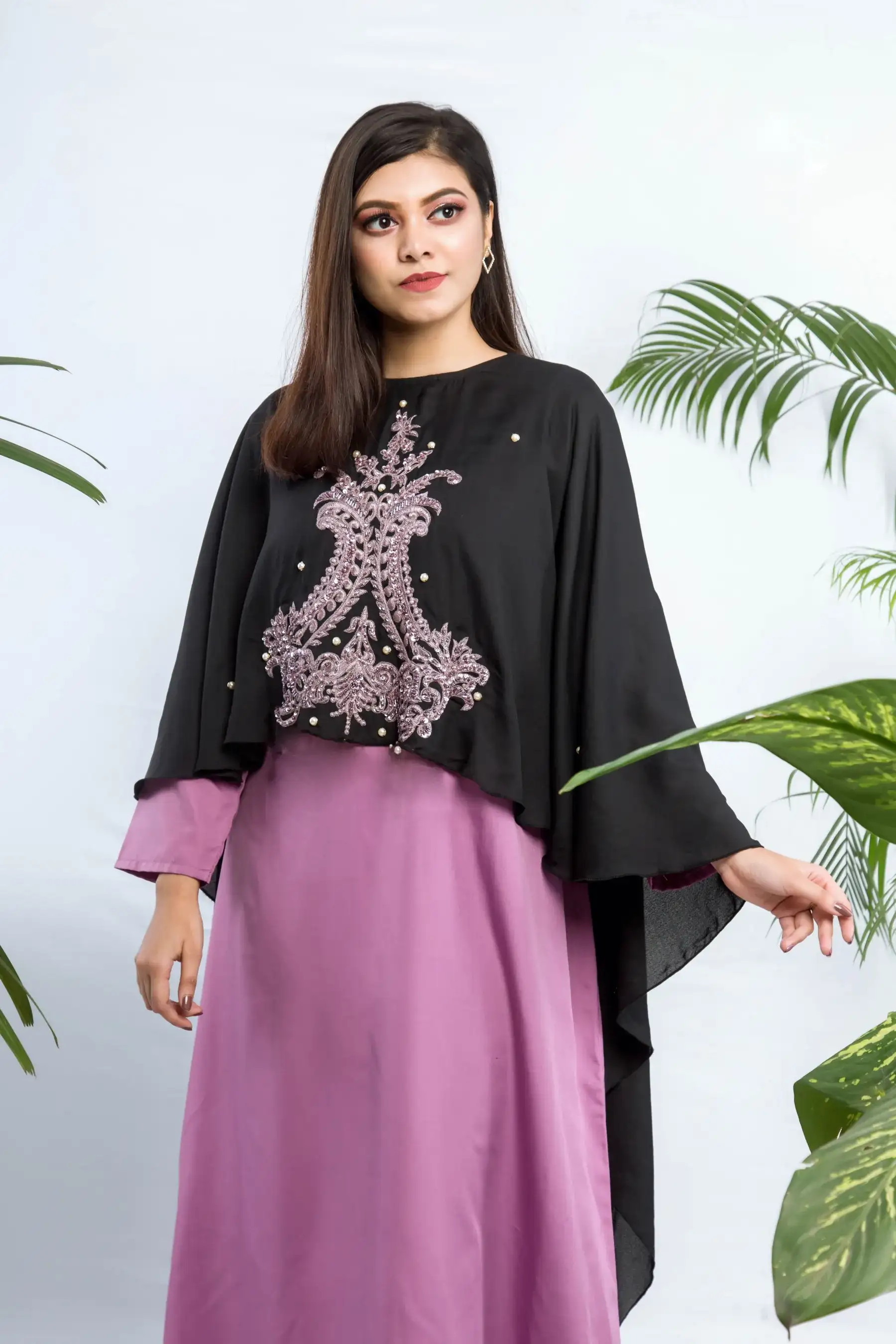 High Low Poncho - Black