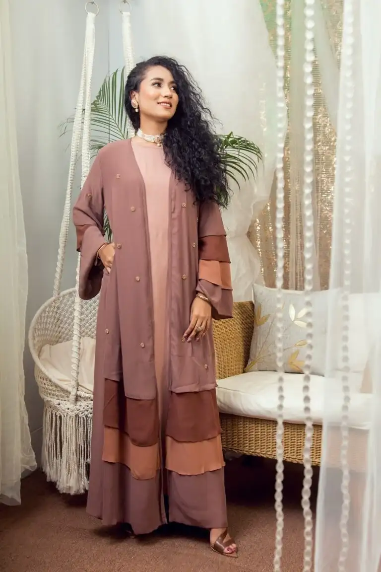 Exclusive Leyar Beadsy Kimono - COFFEE