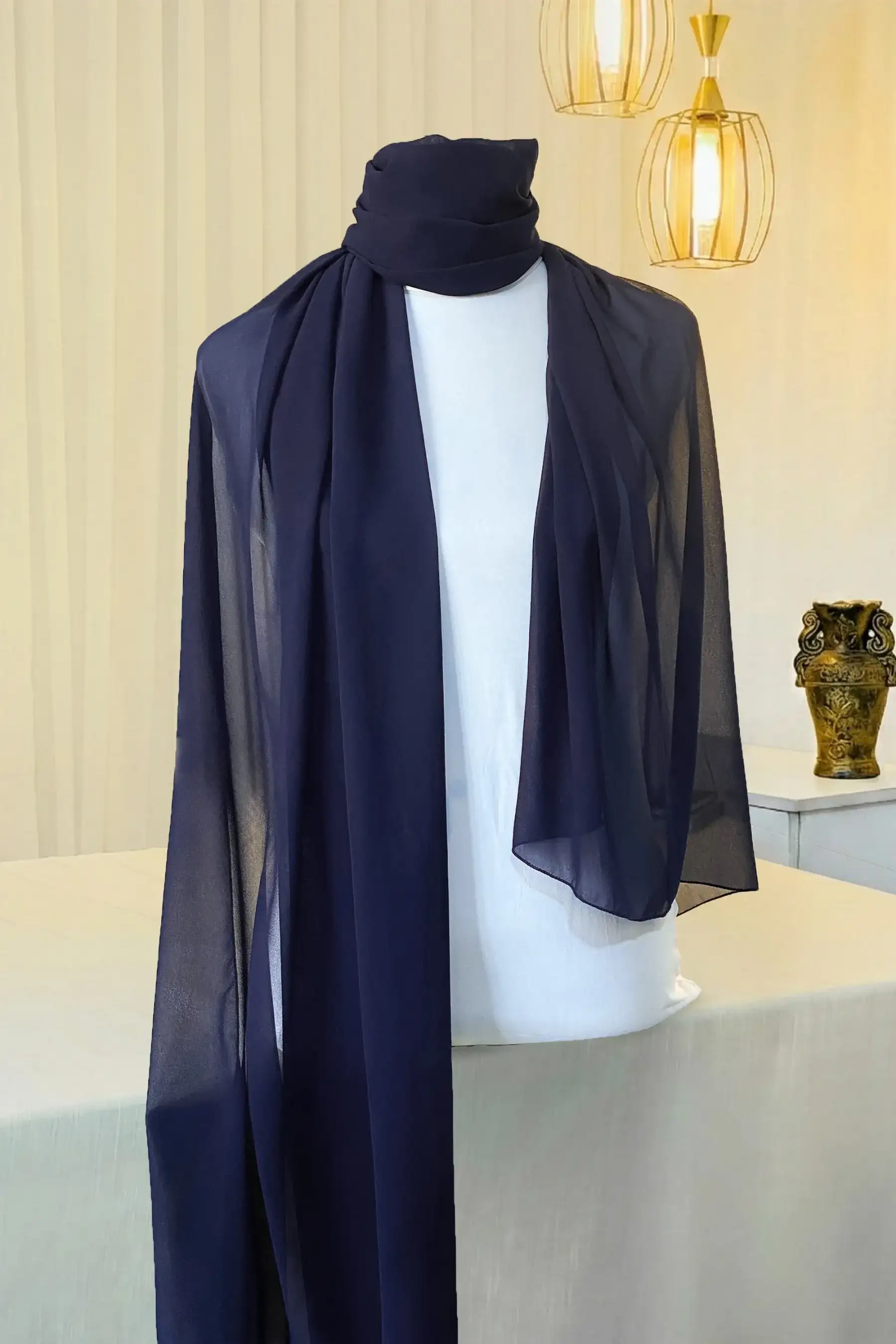 Navy – Georgette Scarf
