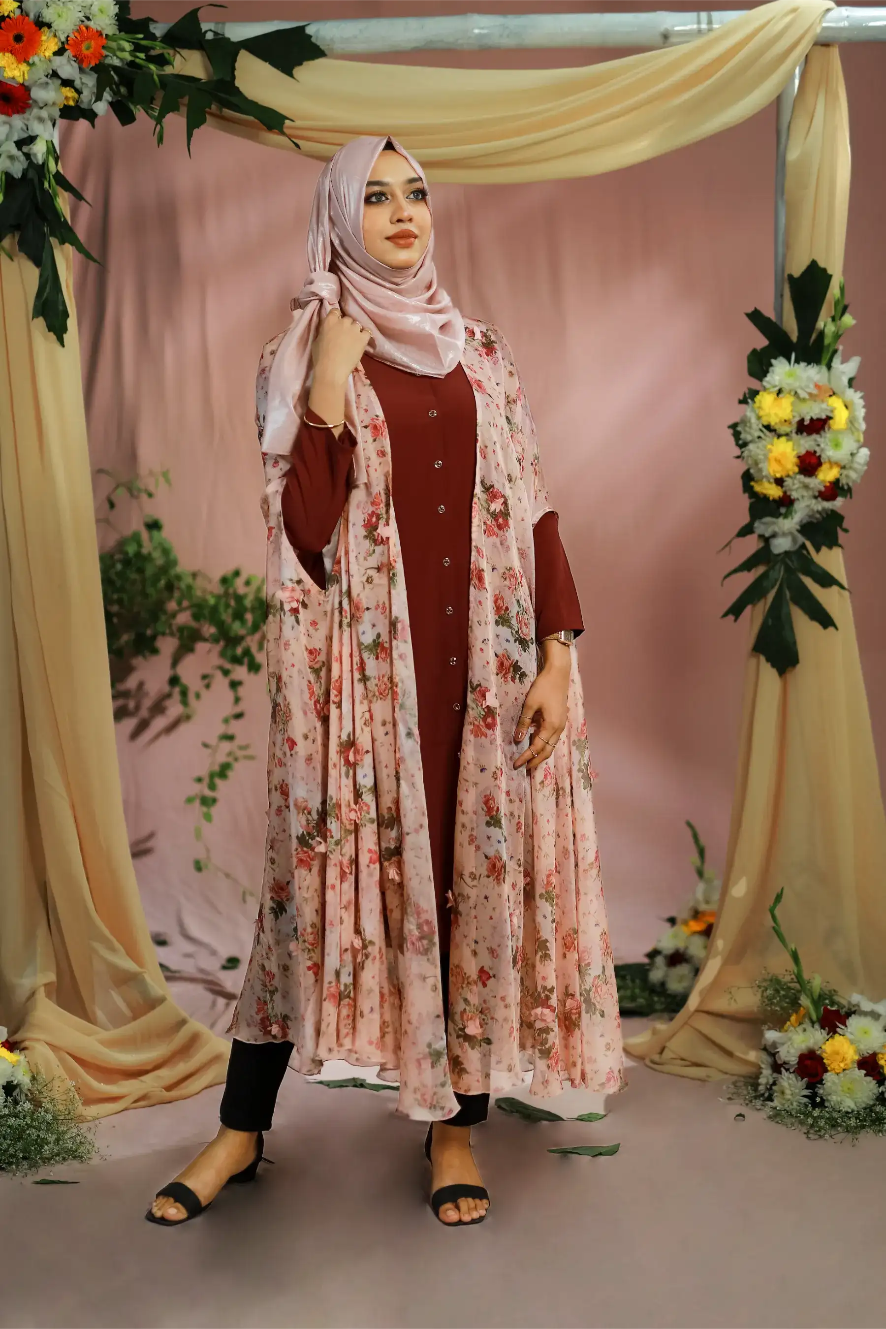 Blossom Cape Gown - WHITE