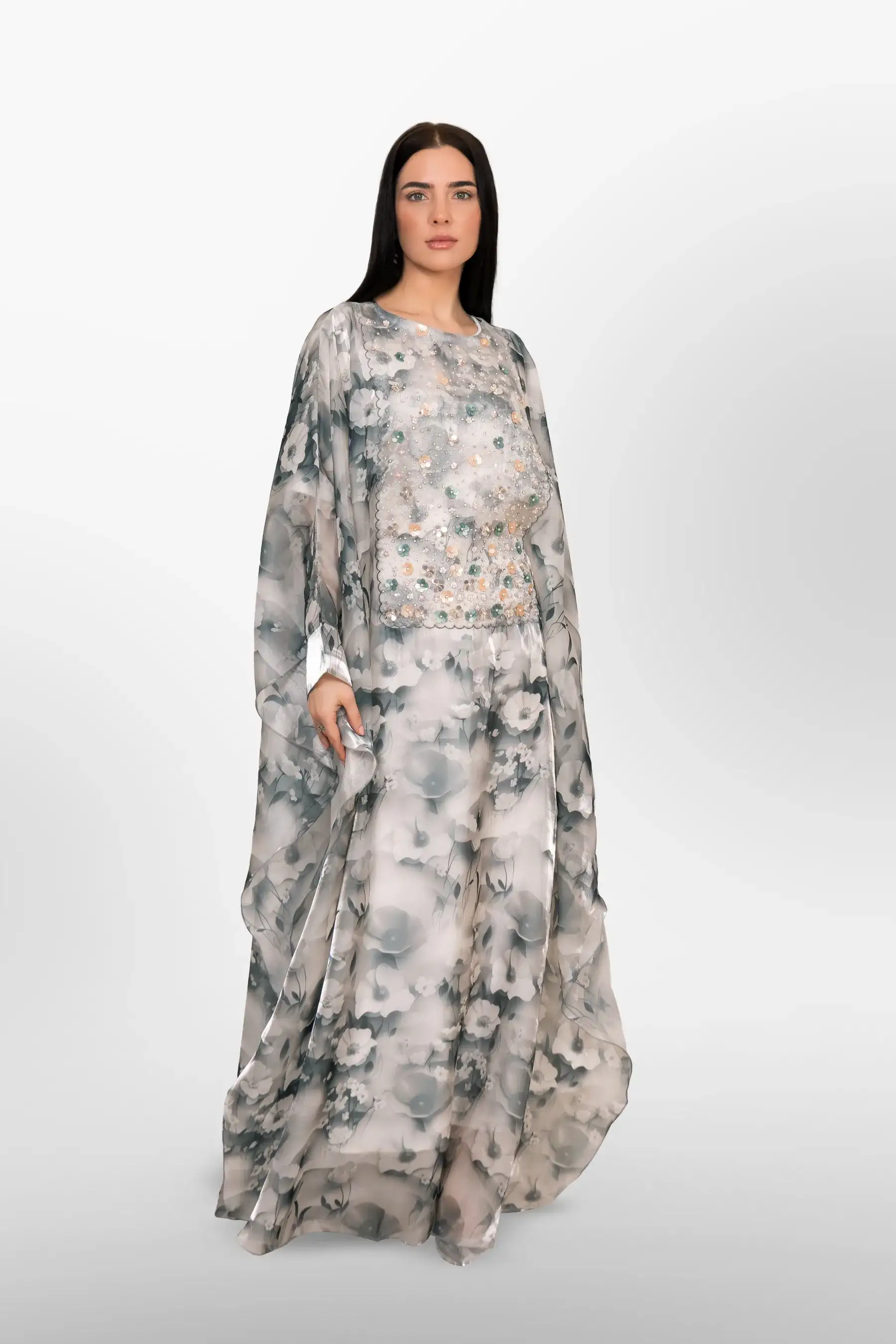 Limerick Kaftan Set - Black White