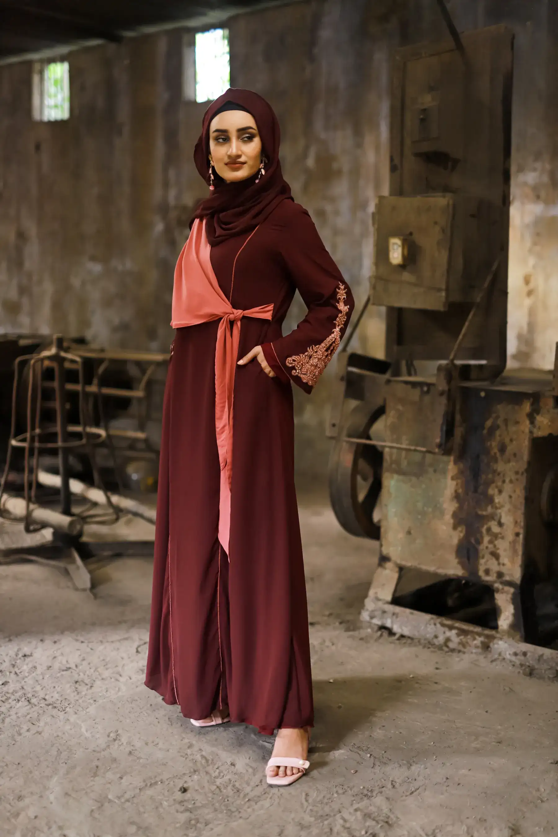 Robe Abaya - BURGUNDY