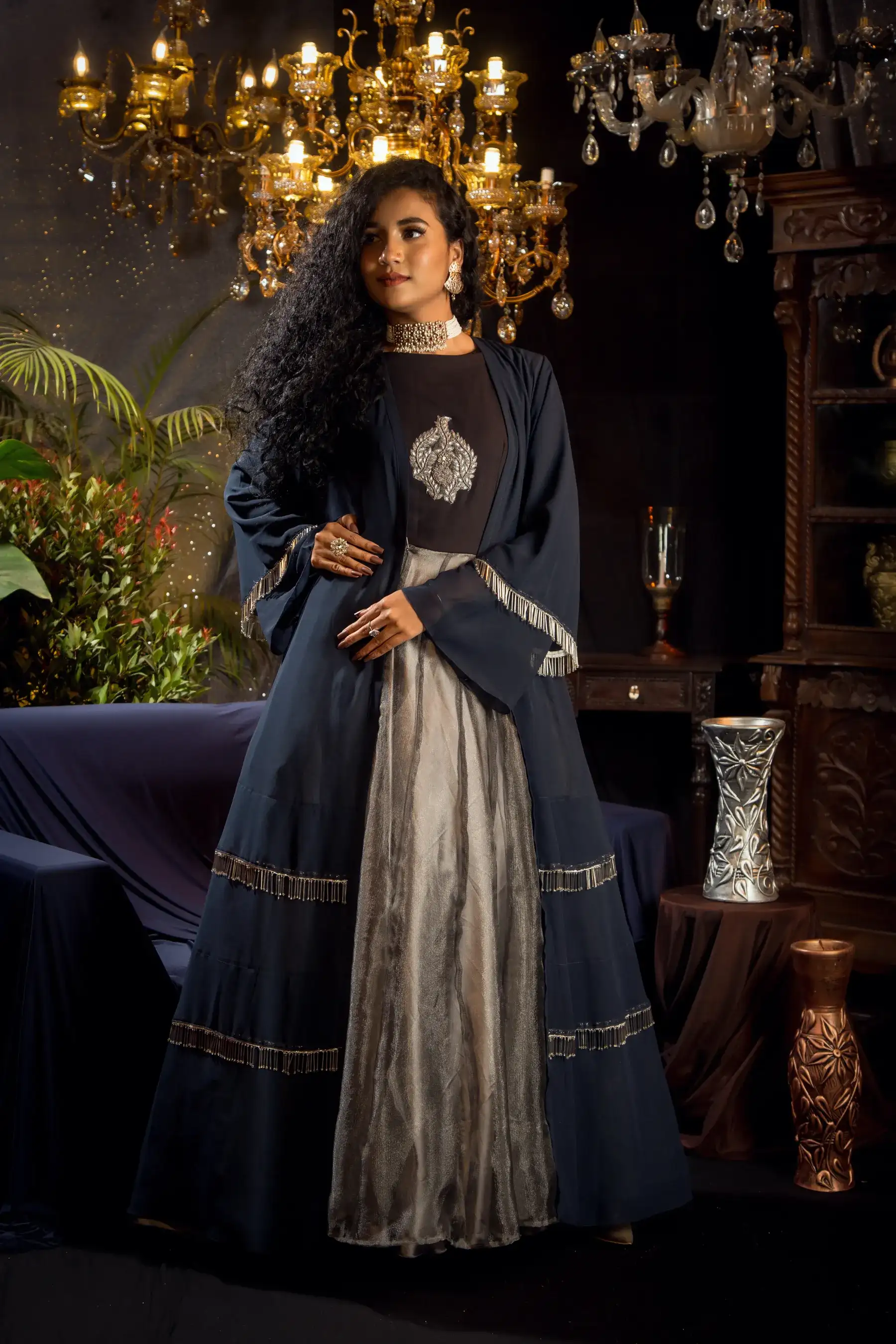 Moroccan Kimono - Navy